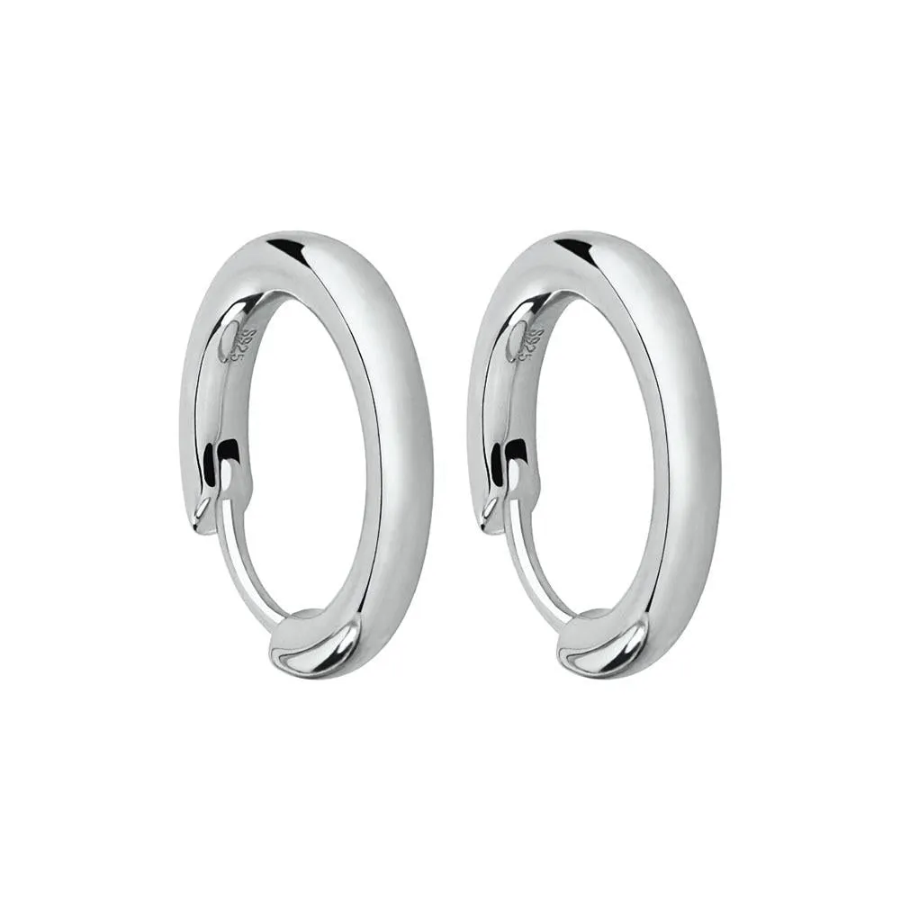 12mm 14K Gold/White Gold Hoop Mens Earrings KRKC