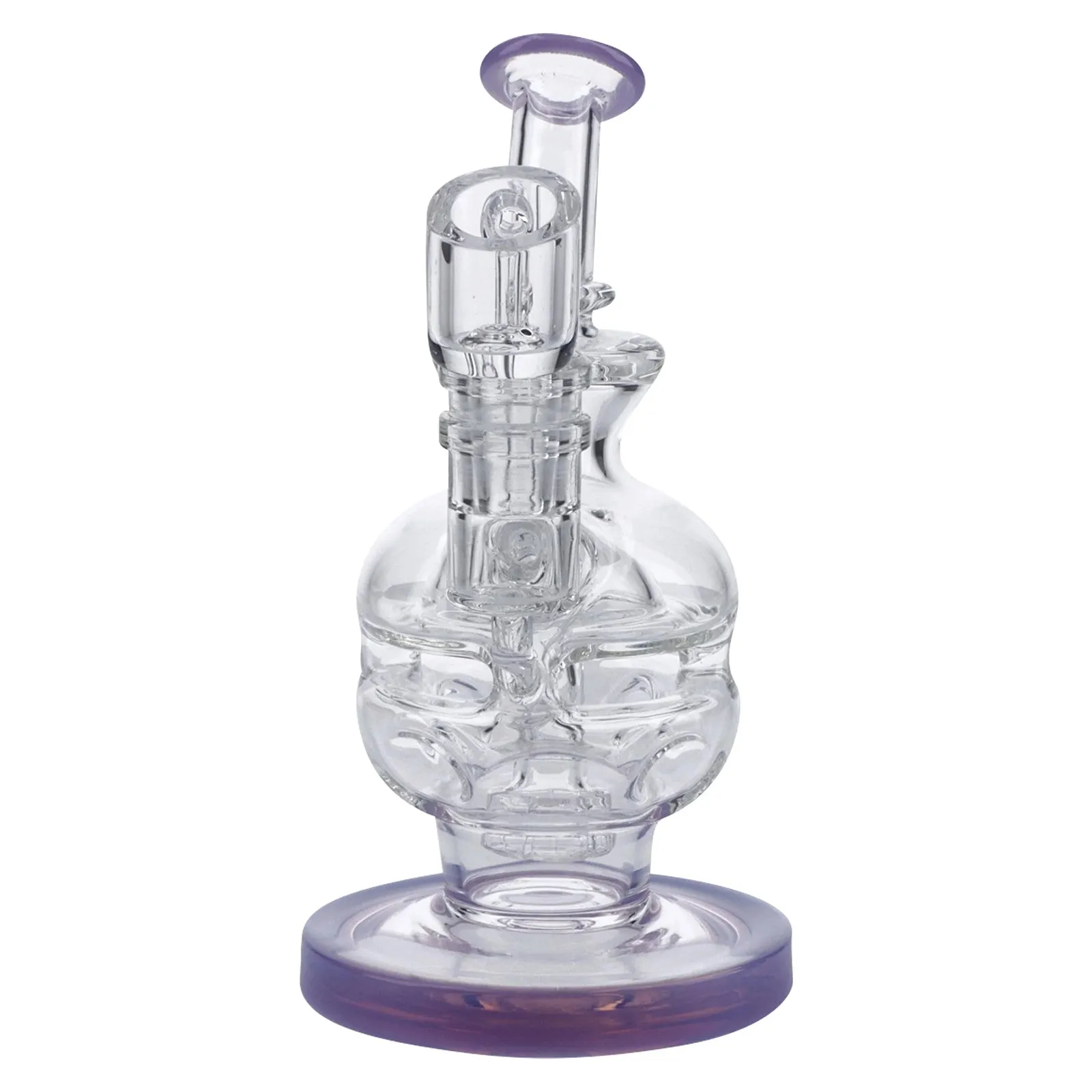 6" Swiss Perc Recycler Rig with Bent Neck