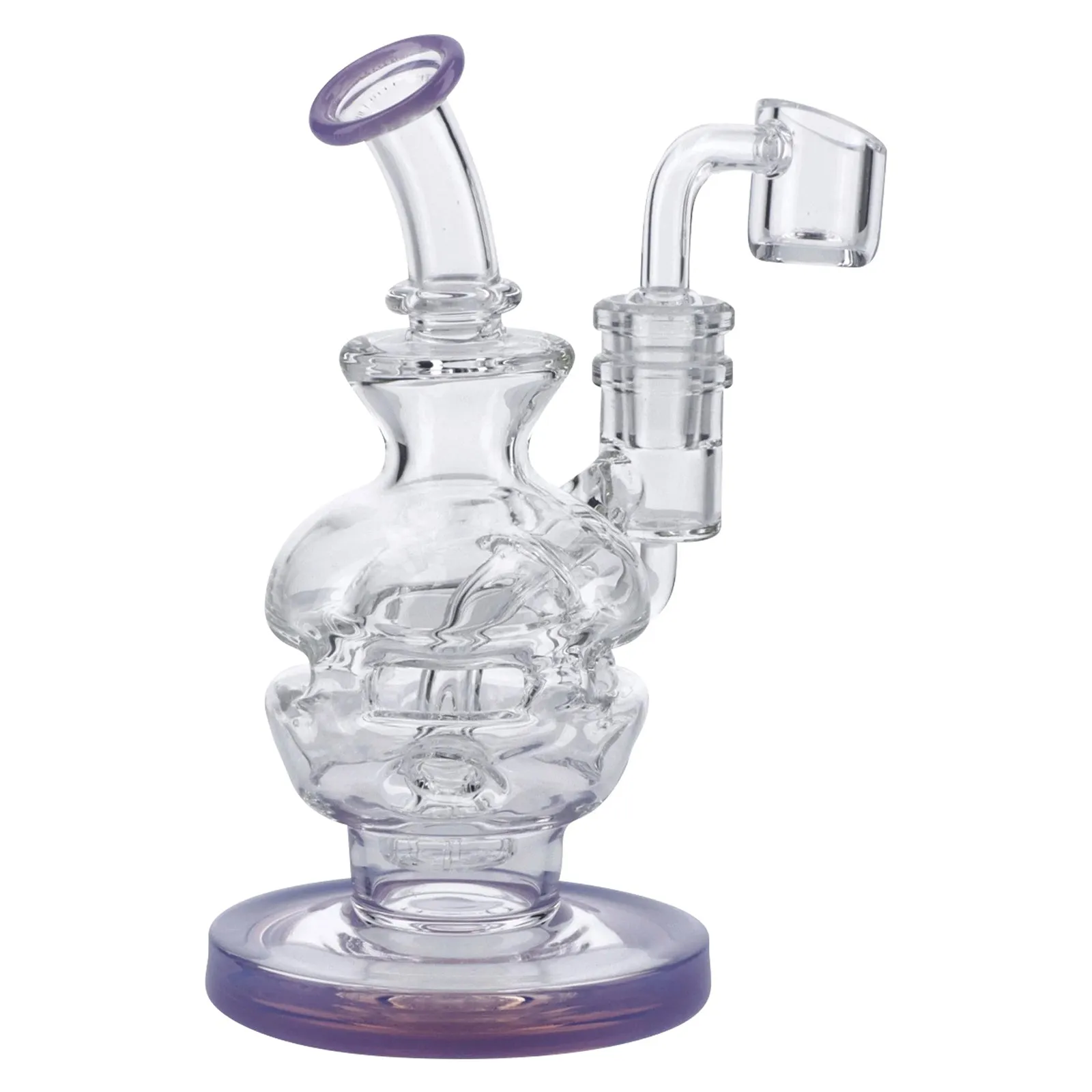 6" Swiss Perc Recycler Rig with Bent Neck