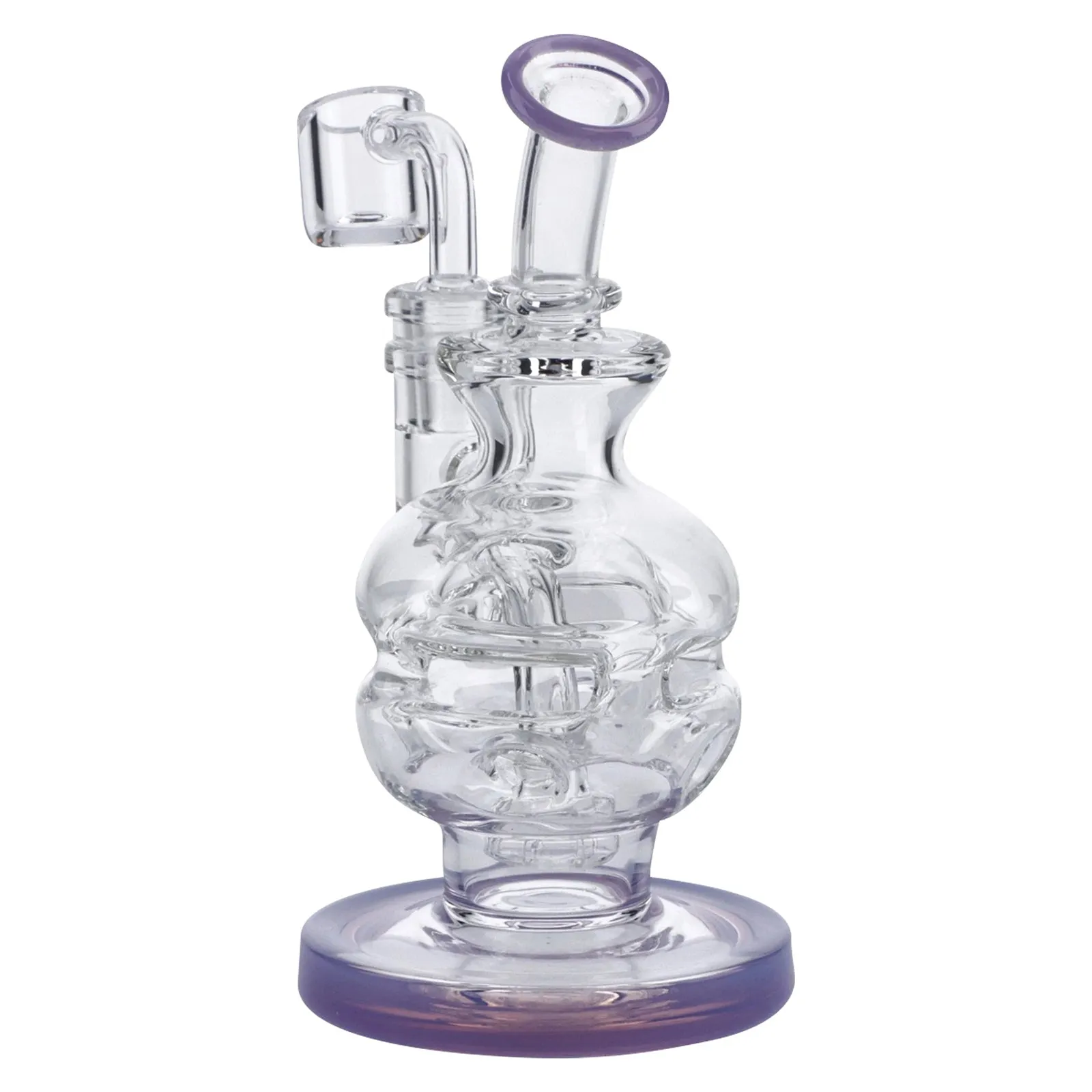 6" Swiss Perc Recycler Rig with Bent Neck