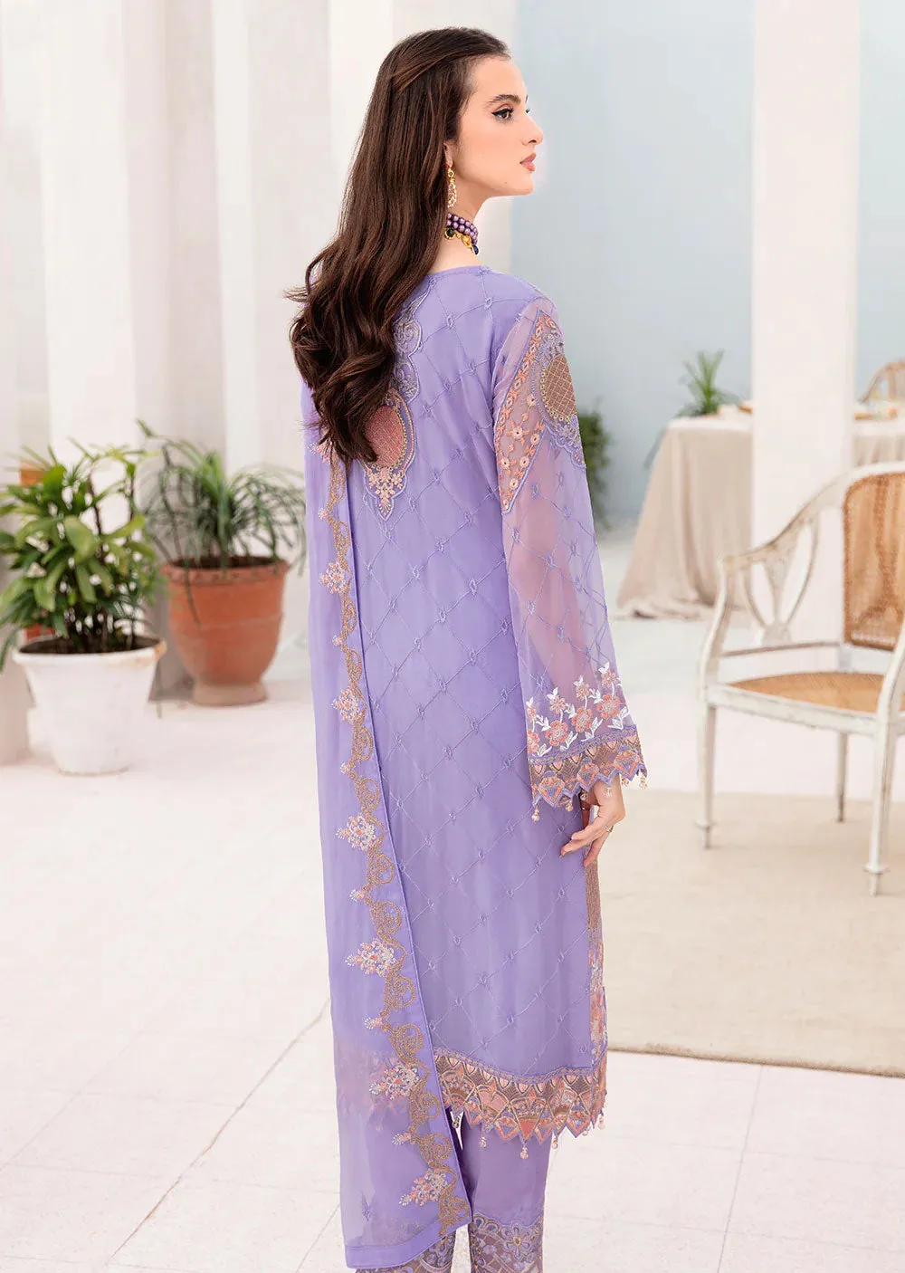 A-711-R - Readymade - Ramsha Chevron Chiffon Collection Vol 7