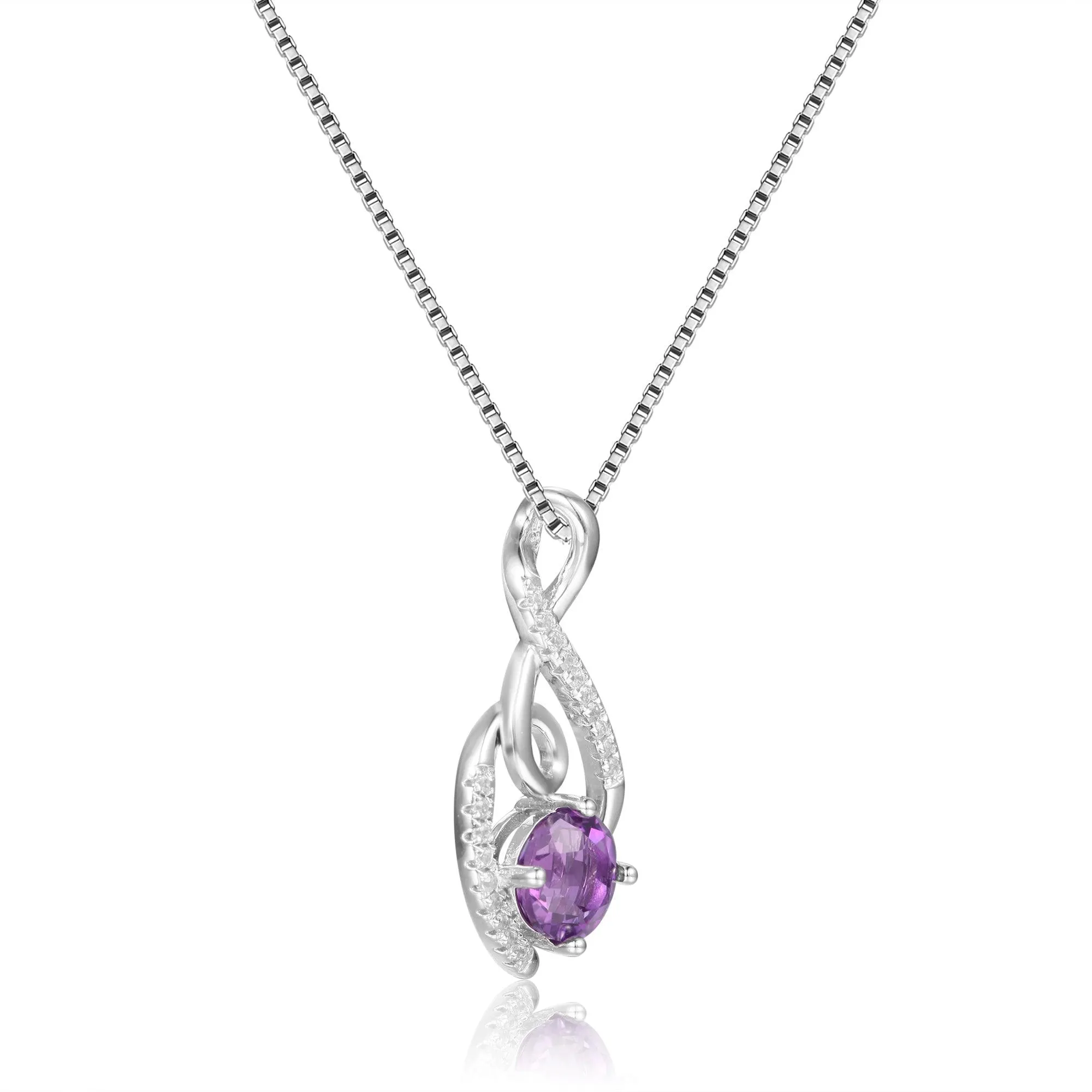 Amethyst Treble Clef Music Necklace