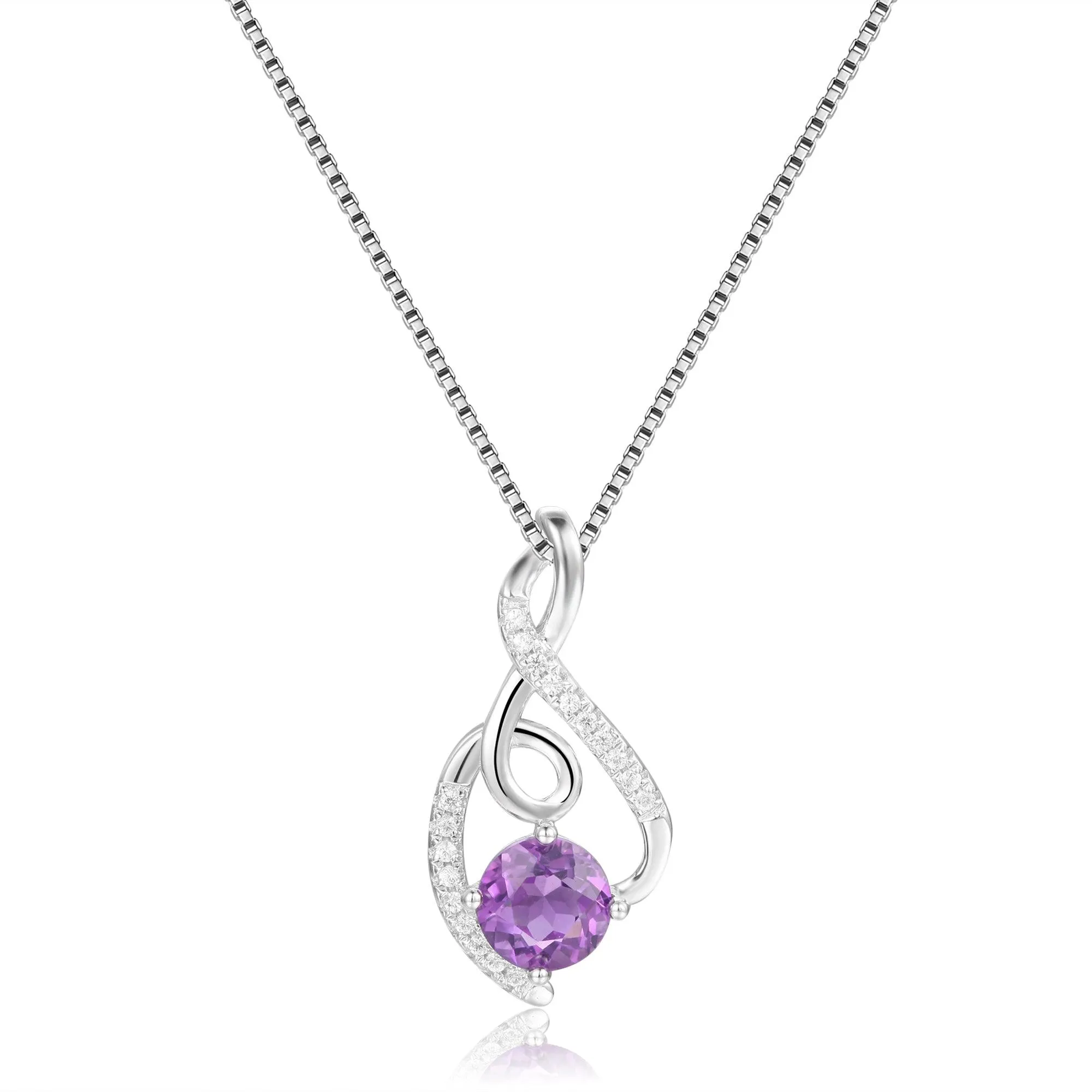 Amethyst Treble Clef Music Necklace