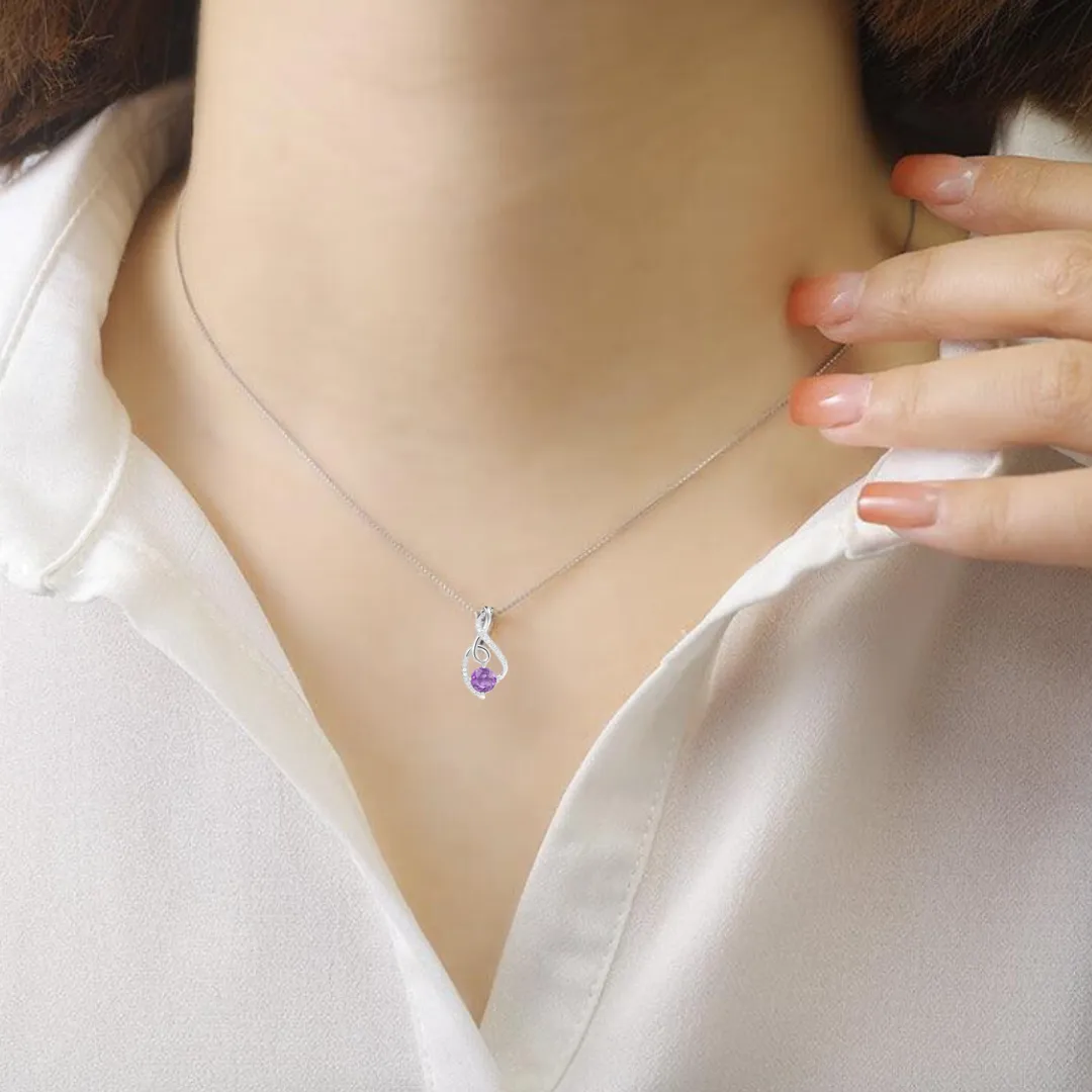 Amethyst Treble Clef Music Necklace