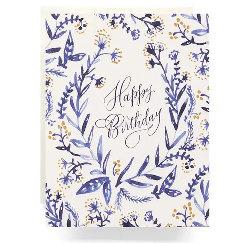 ANTIQUARIA | Cobalt & Canary Birthday Card