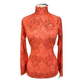 Ariat 'Sunstopper 2.0' Baselayer in Burnt Sienna Mirror Print - Women's Small