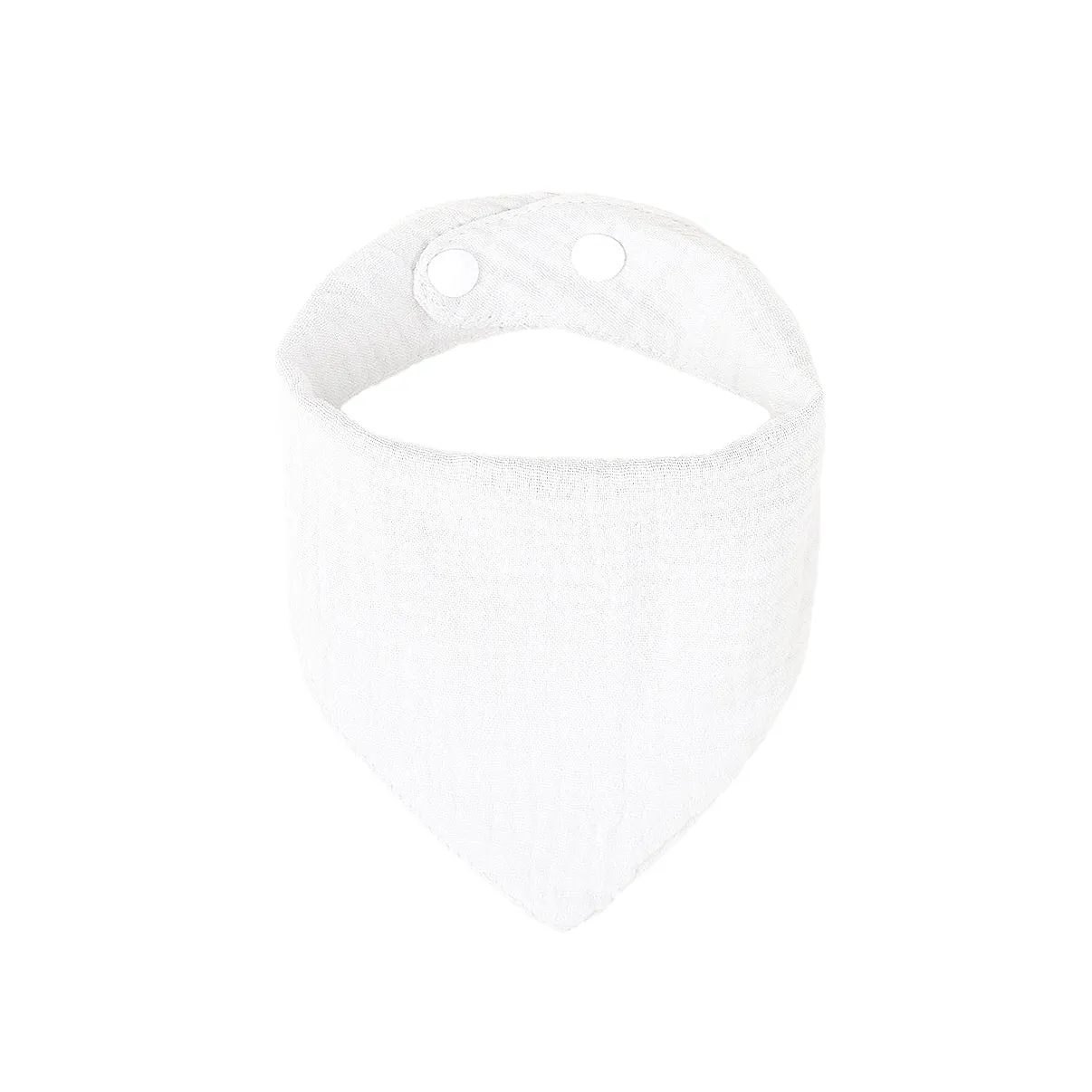 Baby Bandana Cotton Muslin Dribble Bib — White