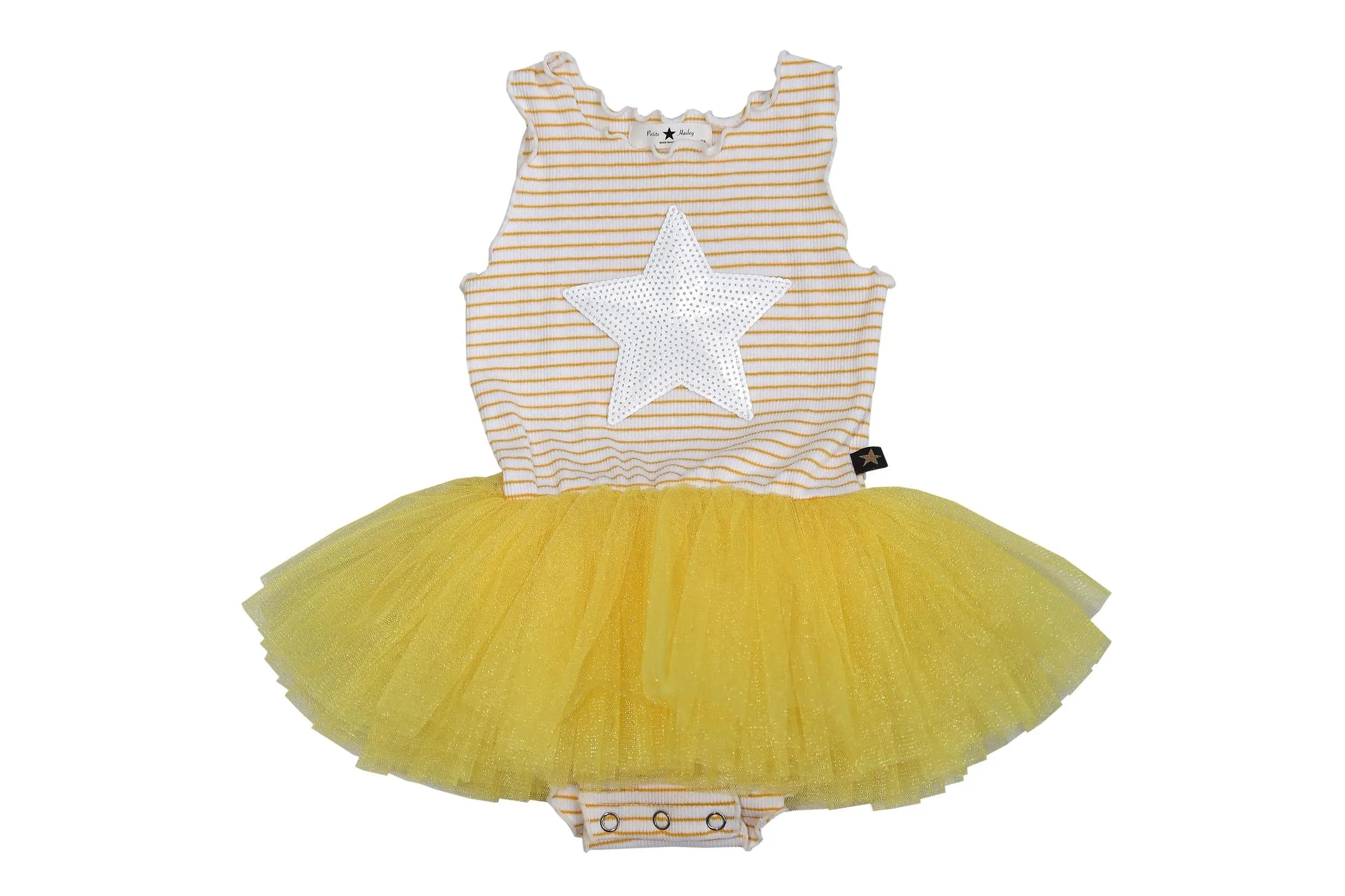 Baby Stripe Star Tutu Dress - Yellow