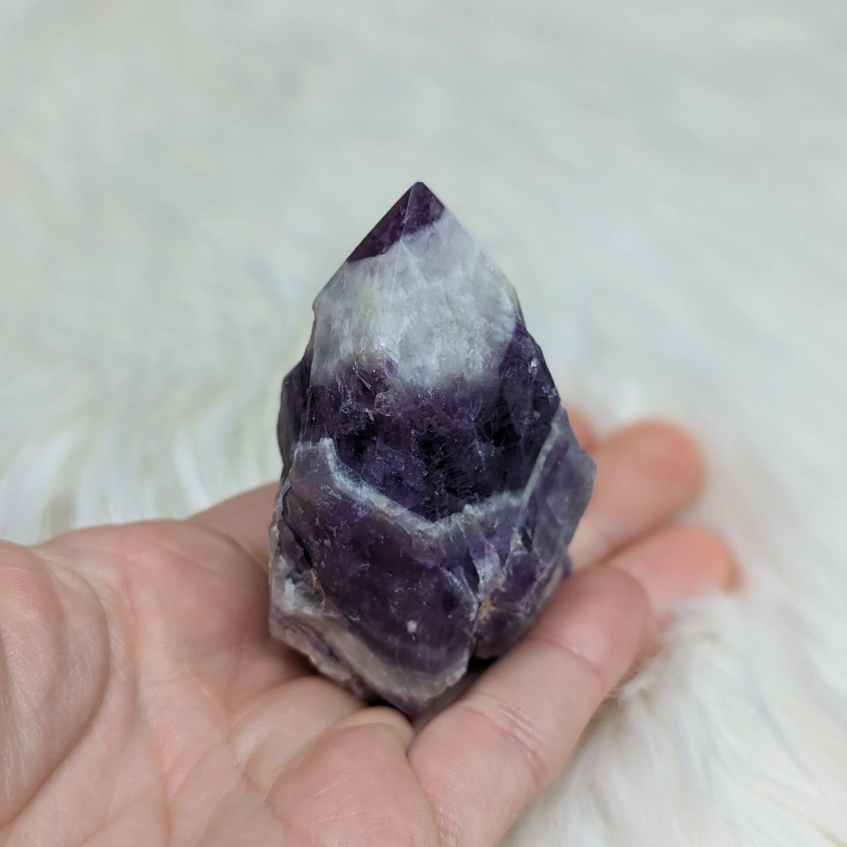 Beautifully Banded Chevron Amethyst Polished Point #2