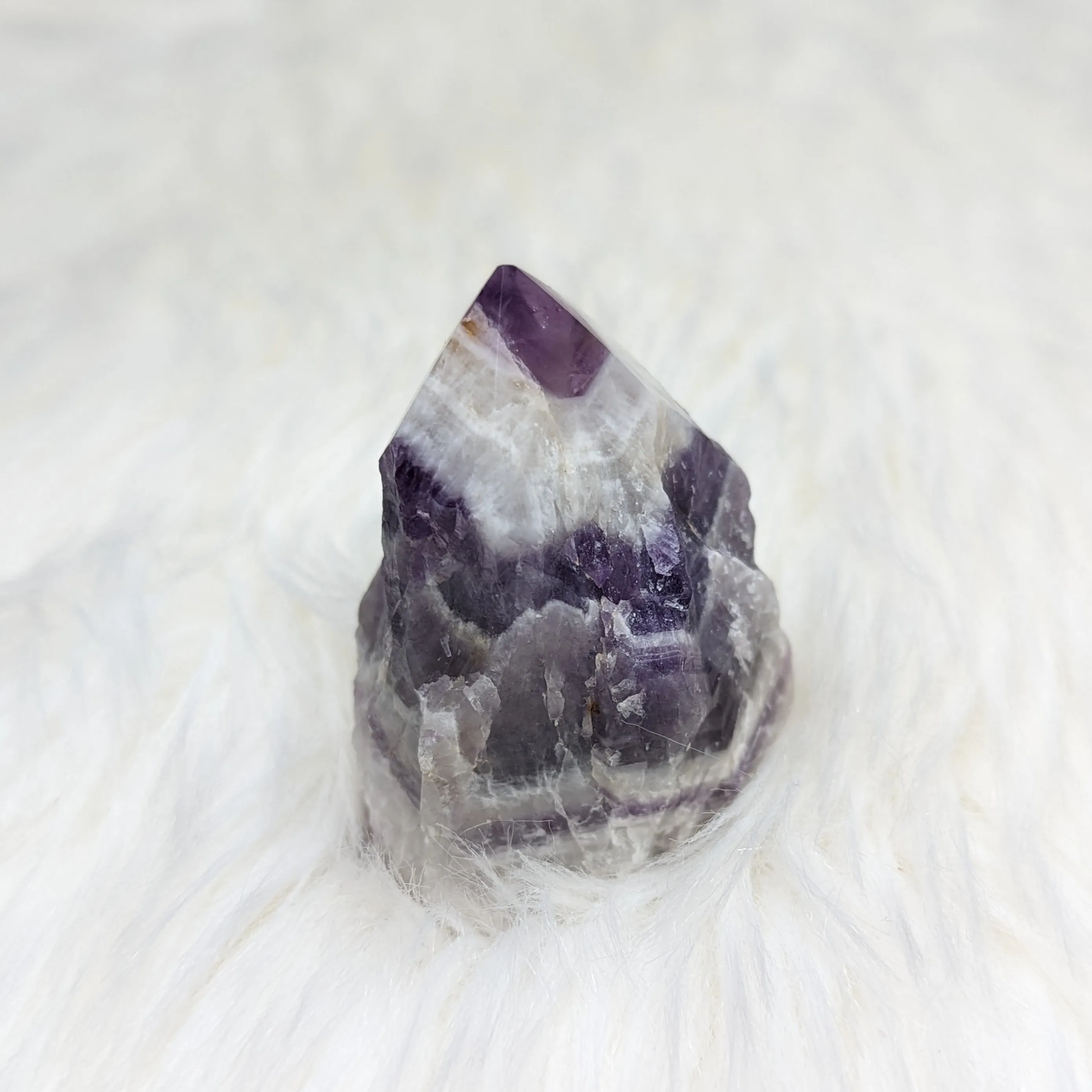 Beautifully Banded Chevron Amethyst Polished Point #2