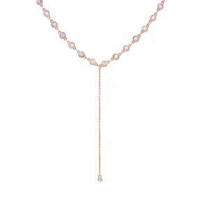 Bella Necklace  | 14K Rose Gold, Channel CZ