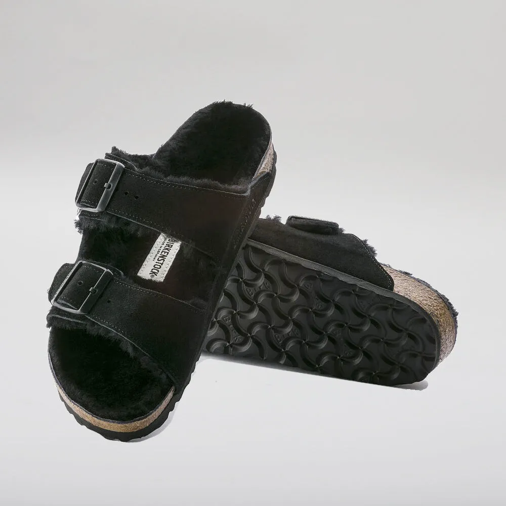 BIRKENSTOCK - ARIZONA 752661 - BLACKSUEDE / SHEARLING