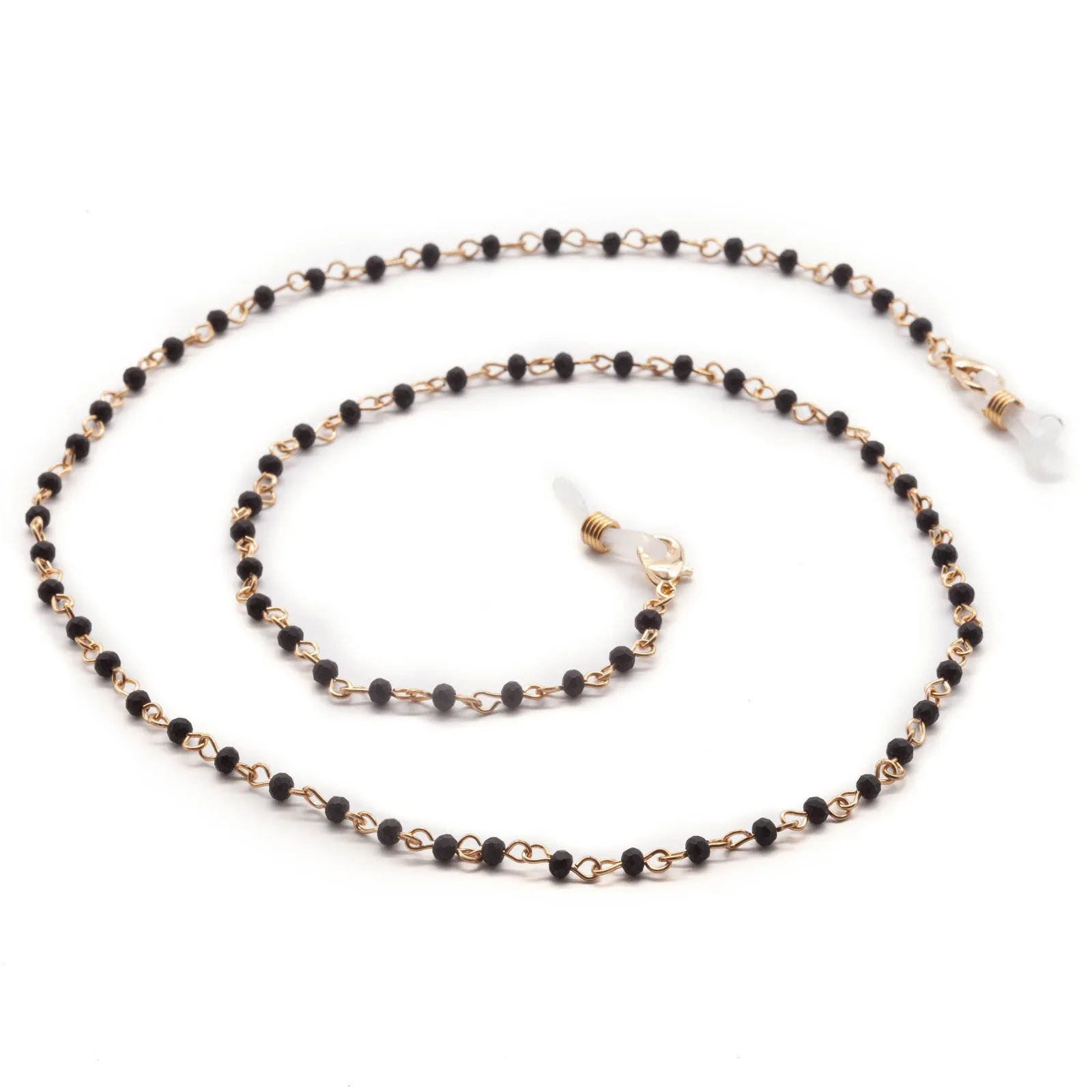 Black & Gold Beads Lanyard Necklace