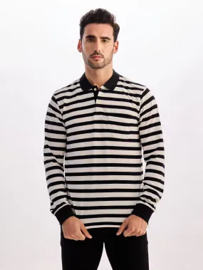 Black Striped Polo T-Shirt