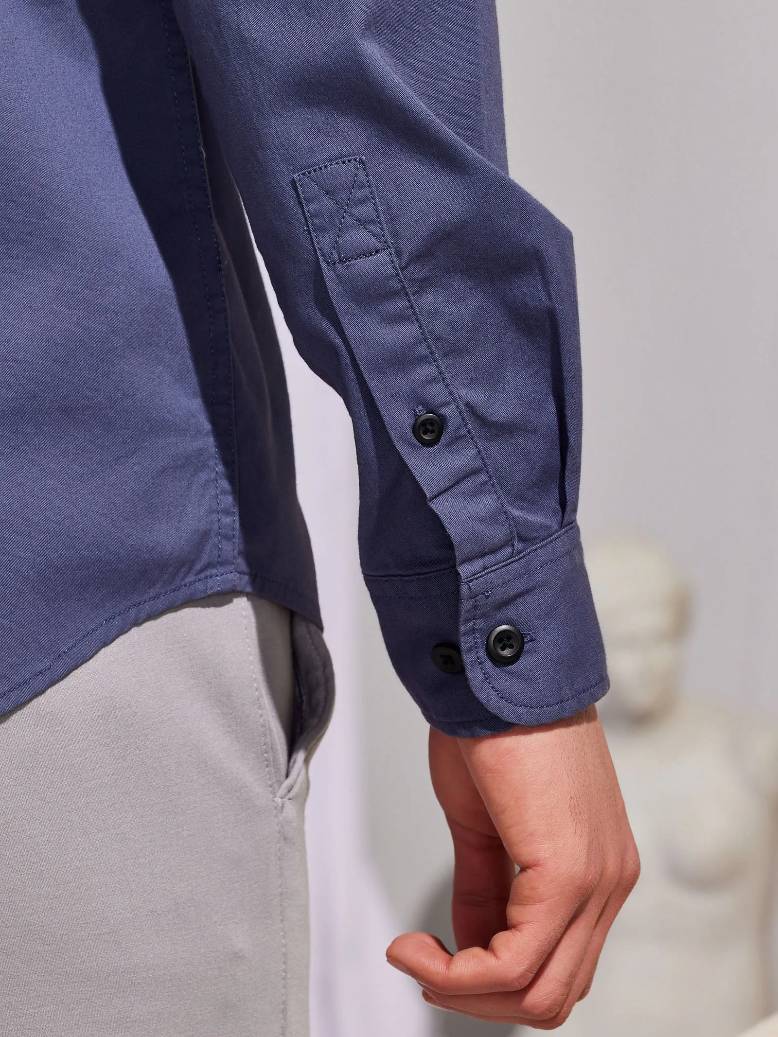 Blue Stretch Cargo Shirt