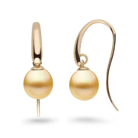 Cascade Collection 9.0-10.0 mm Golden South Sea Drop Pearl Earrings