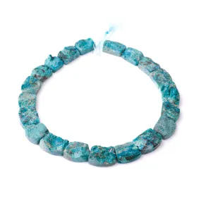 Chrysocolla 12x18-18x20mm Double Drill Tab Collar - 15-16 Inch