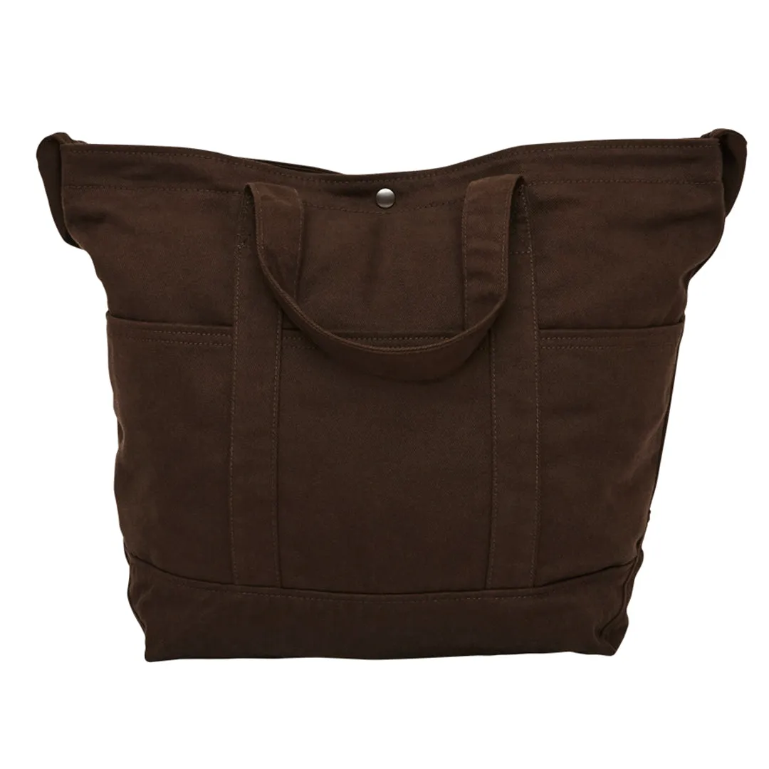 Cocoa Brown Cotton Drill Despatch Tote Bag