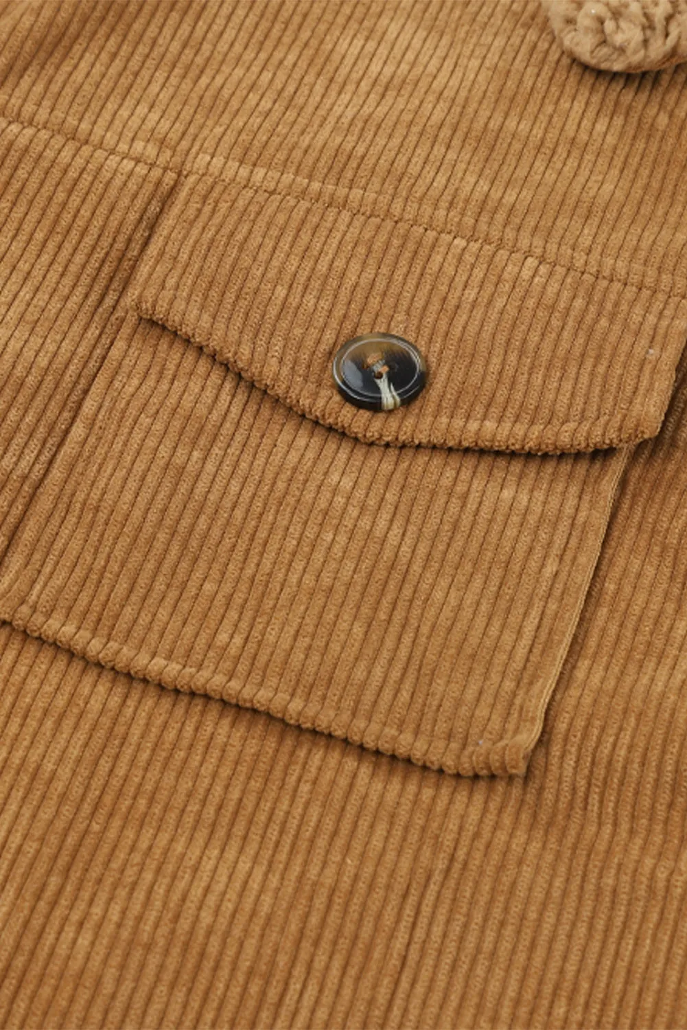 Corduroy Winter Warm Jackets Fleece Lining Shacket Coats Outwear