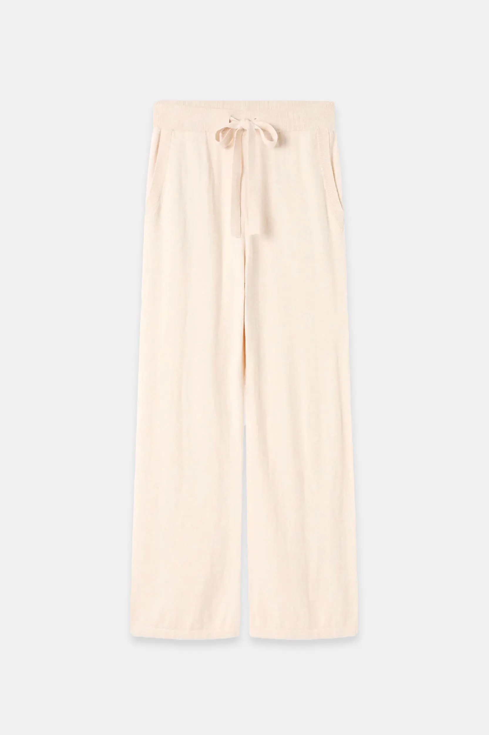 Cotton Cashmere Wide Leg Pant in Oat