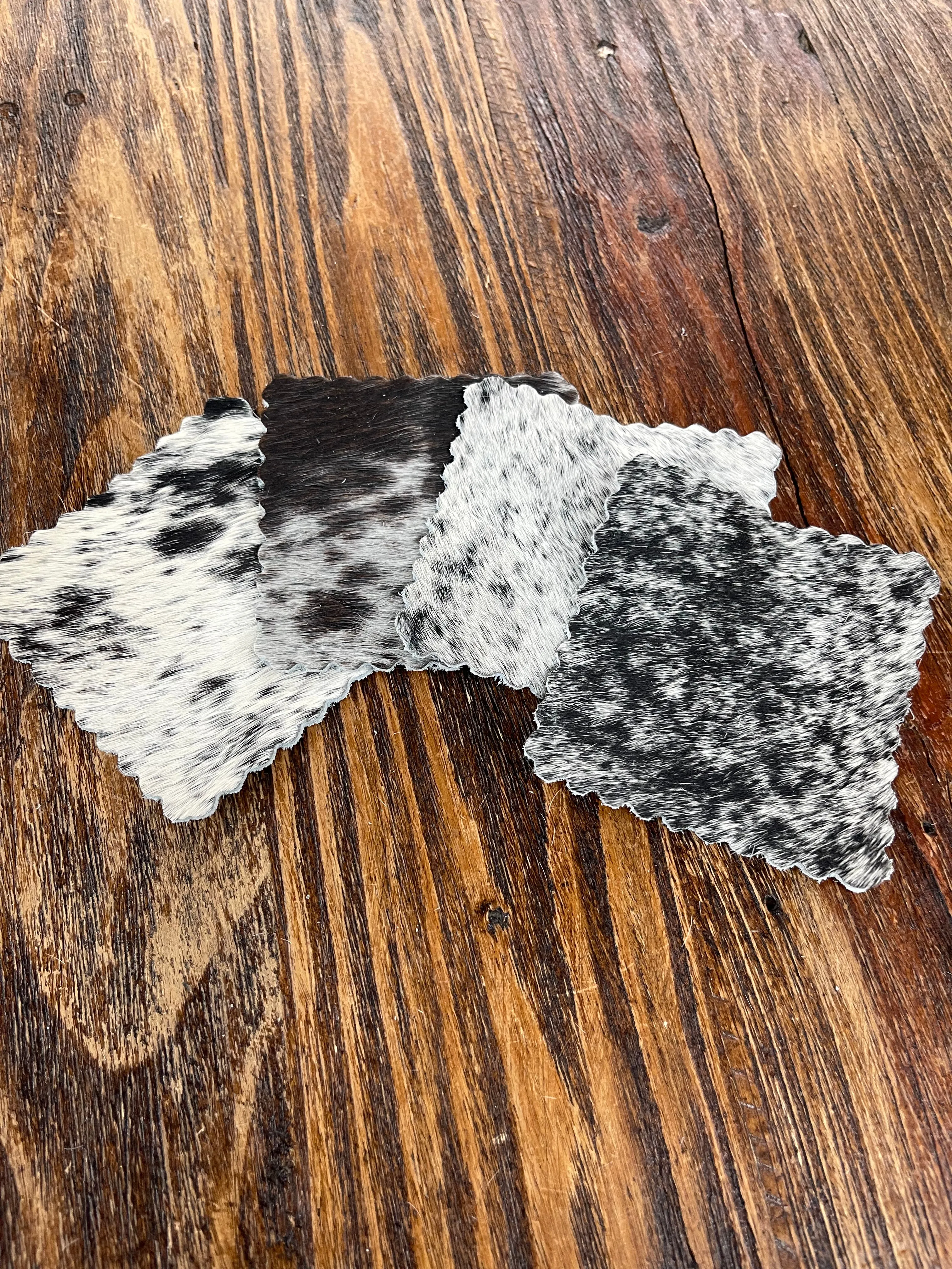 Cowhide coaster set