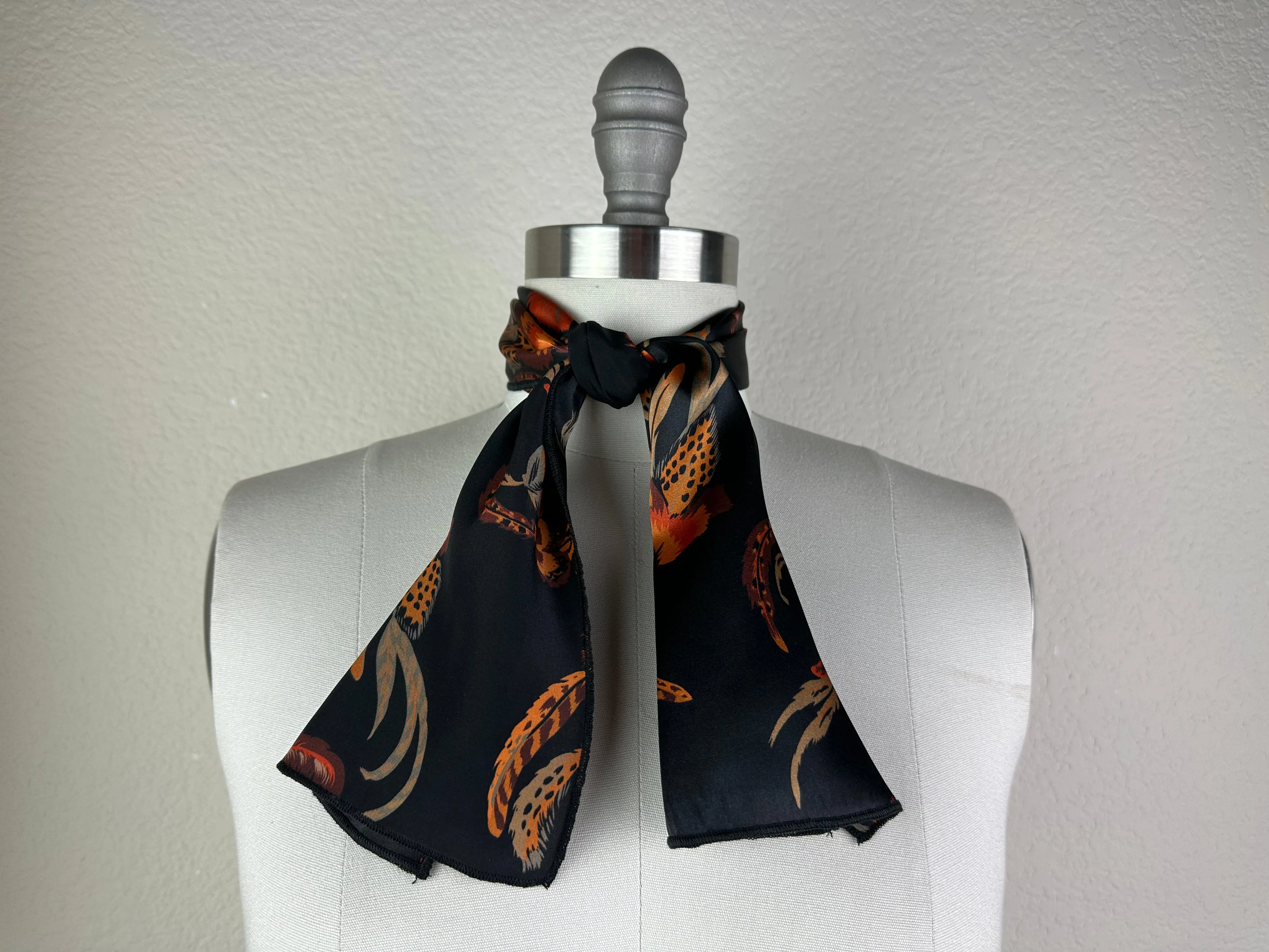 CR Autumn Feather Silk Scarf