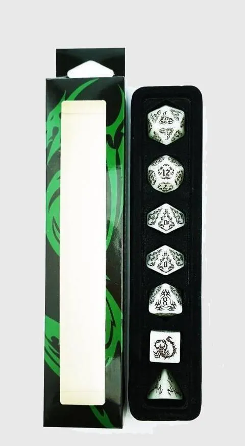 Dark Elves Glow In The Dark  Polyhedral Dice Set