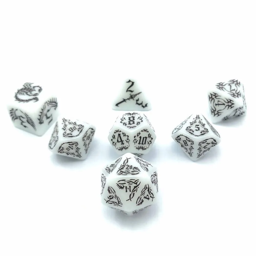 Dark Elves Glow In The Dark  Polyhedral Dice Set