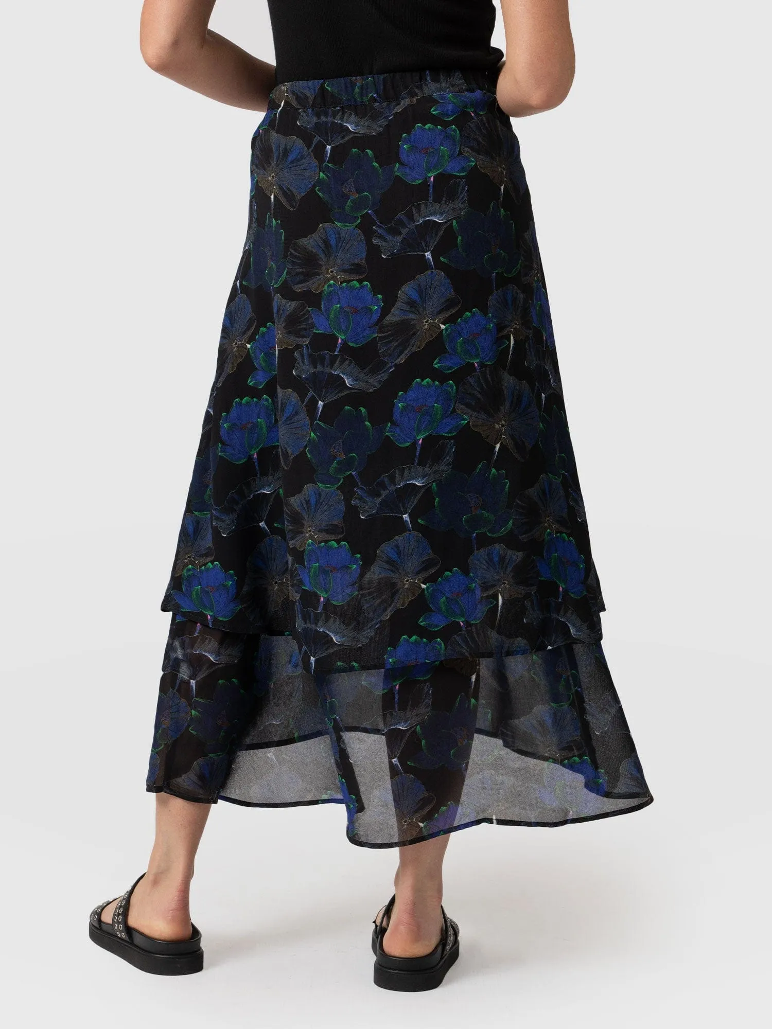 Etta Layered Skirt - Blue Flora