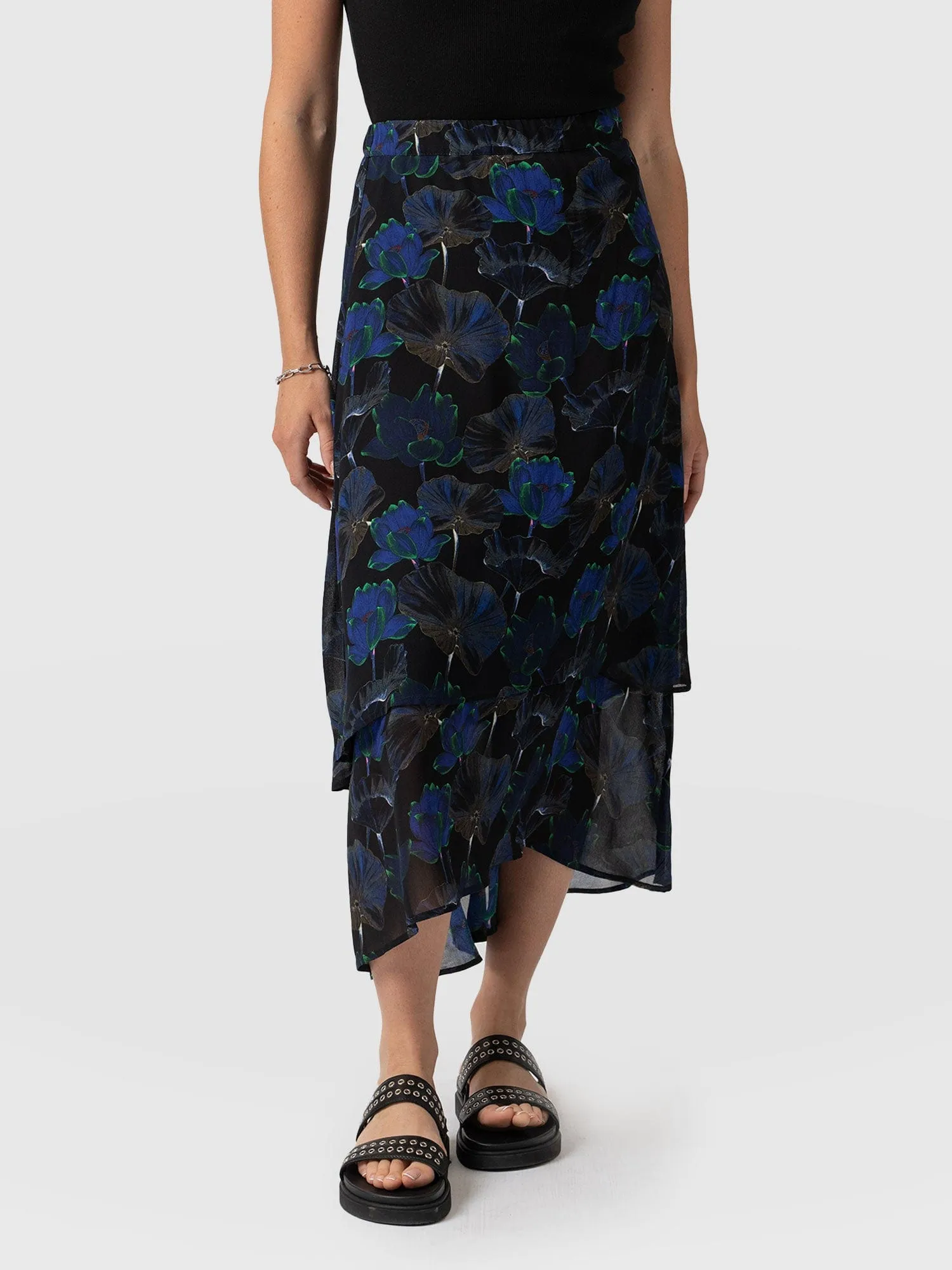 Etta Layered Skirt - Blue Flora