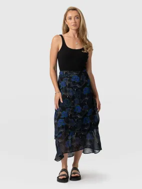 Etta Layered Skirt - Blue Flora