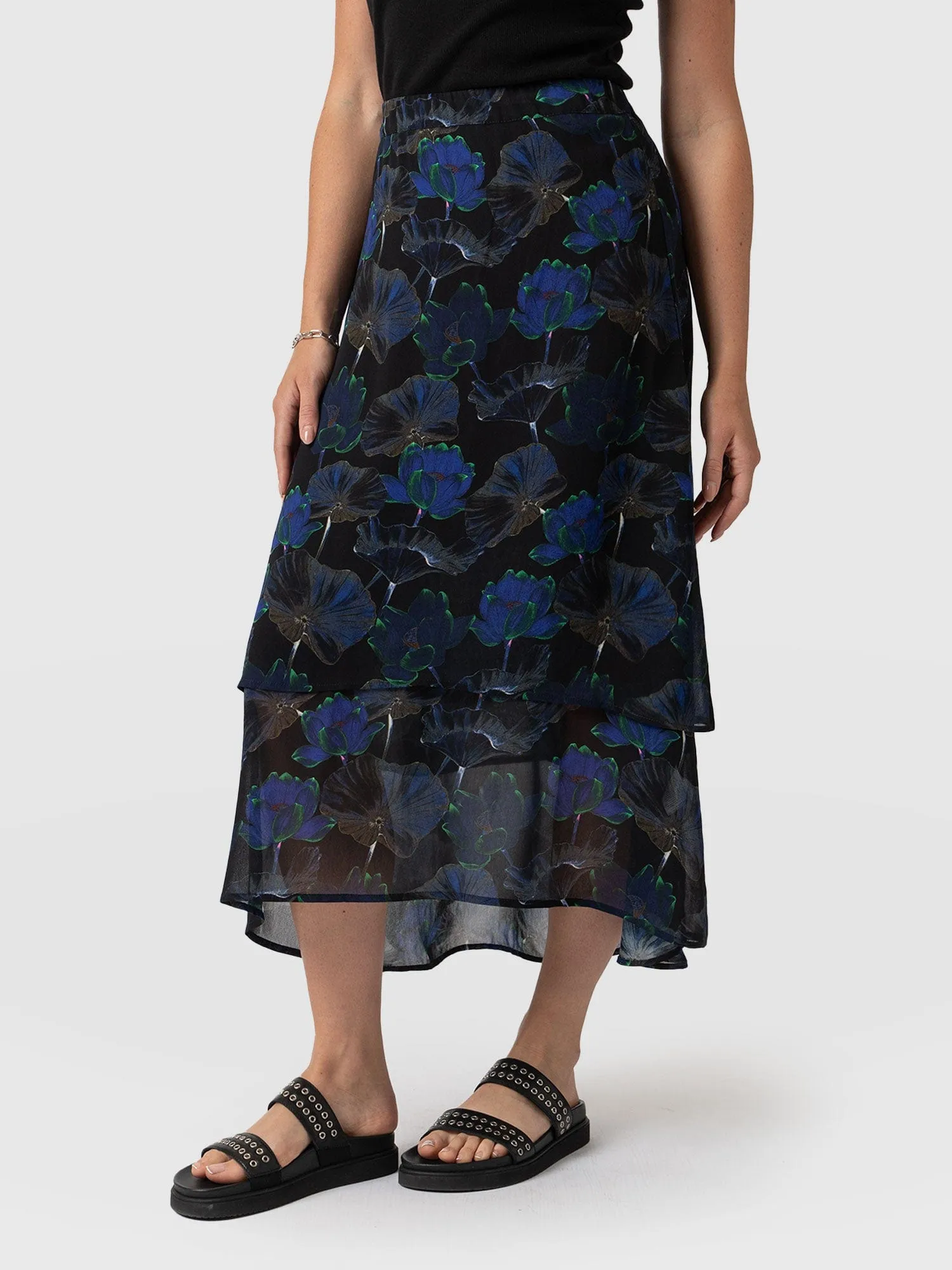 Etta Layered Skirt - Blue Flora