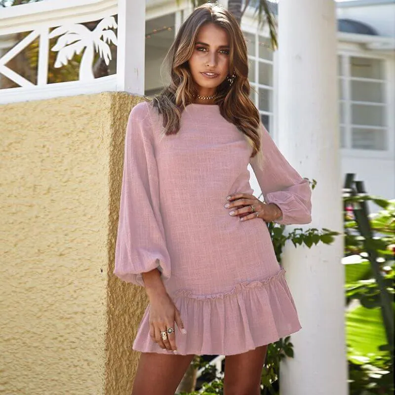 Falbala Long Sleeve Dress