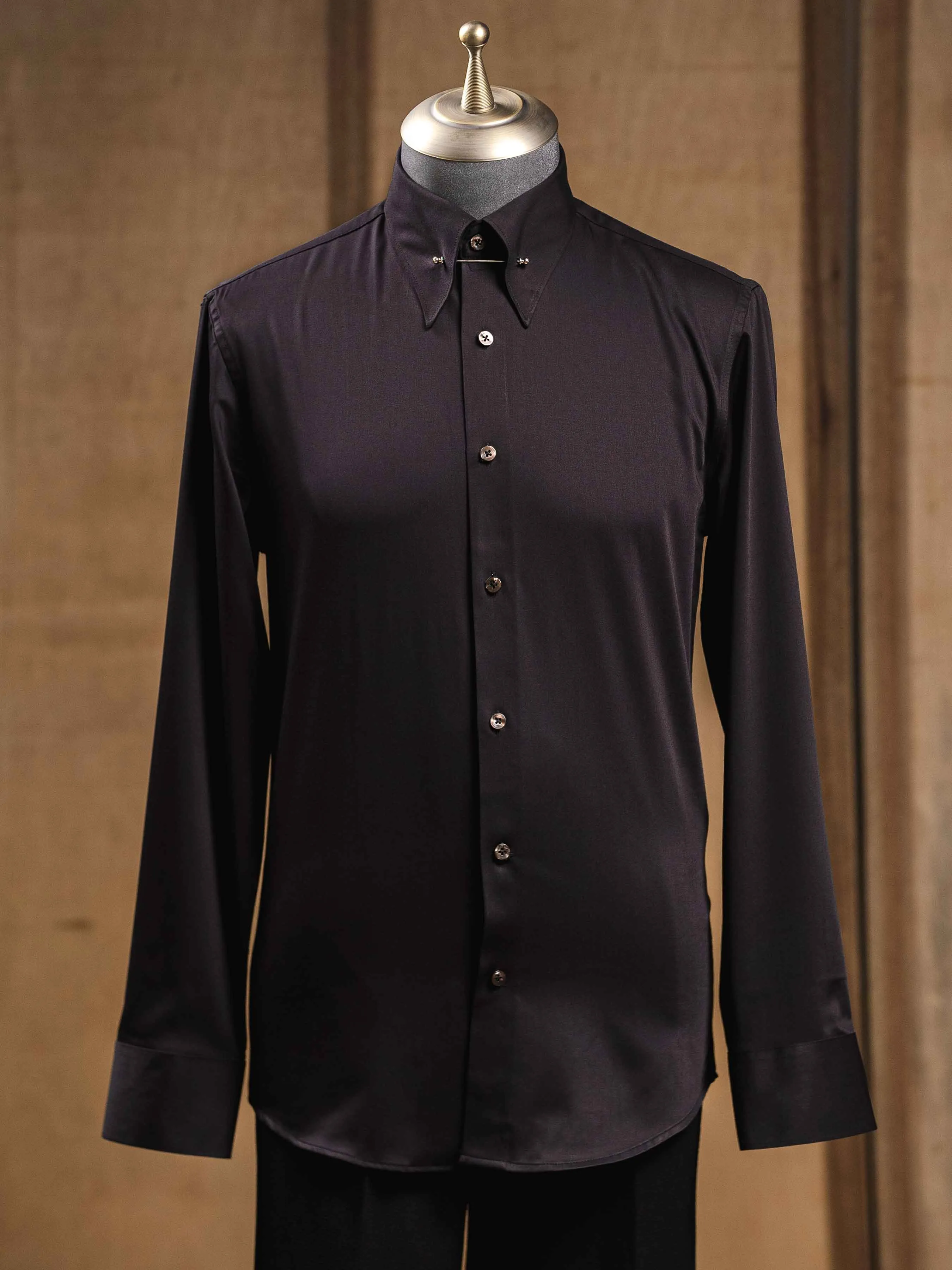 Formal Shirt - Black Pinned-Collar