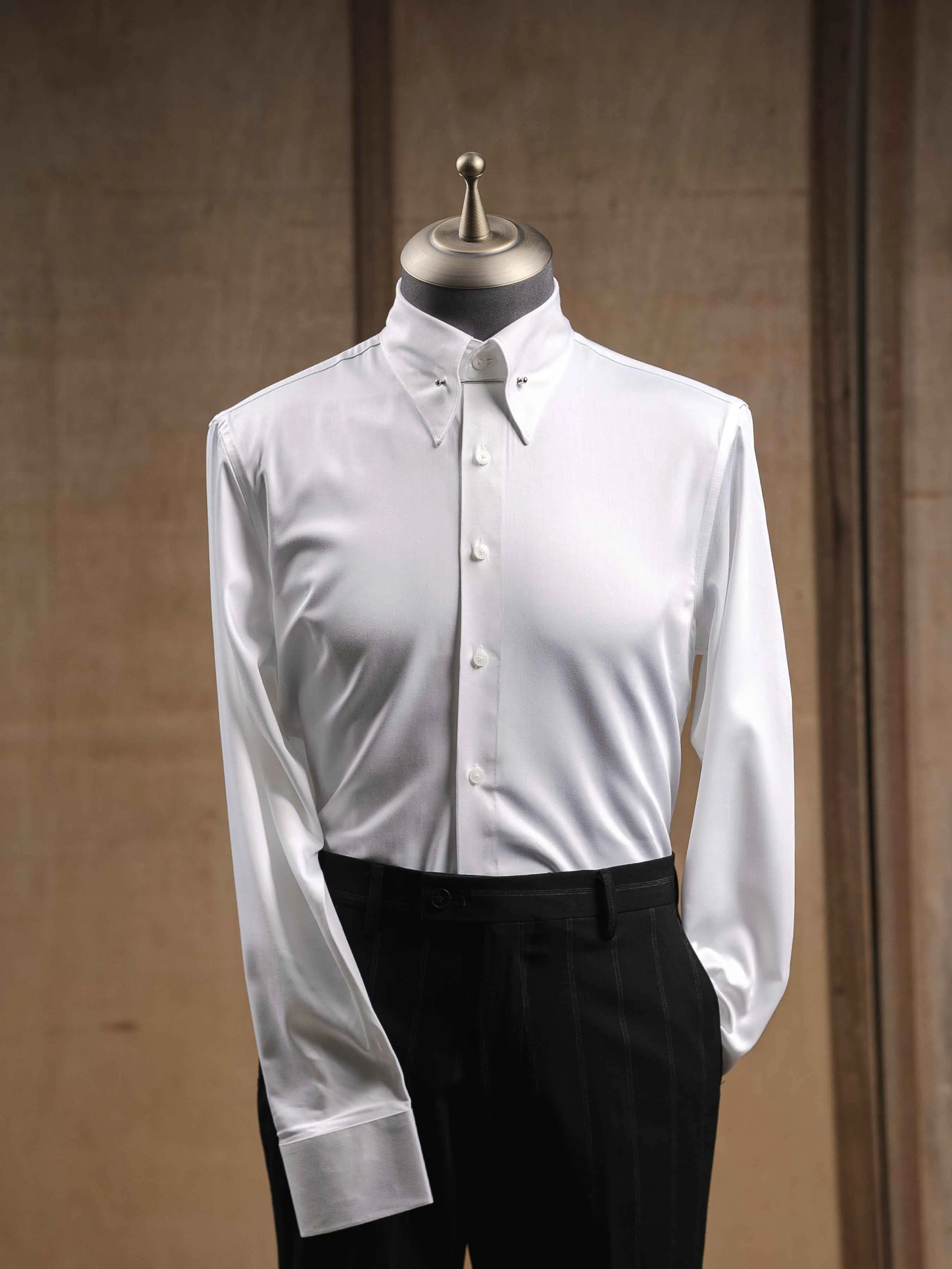 Formal Shirt - White Pinned-Collar