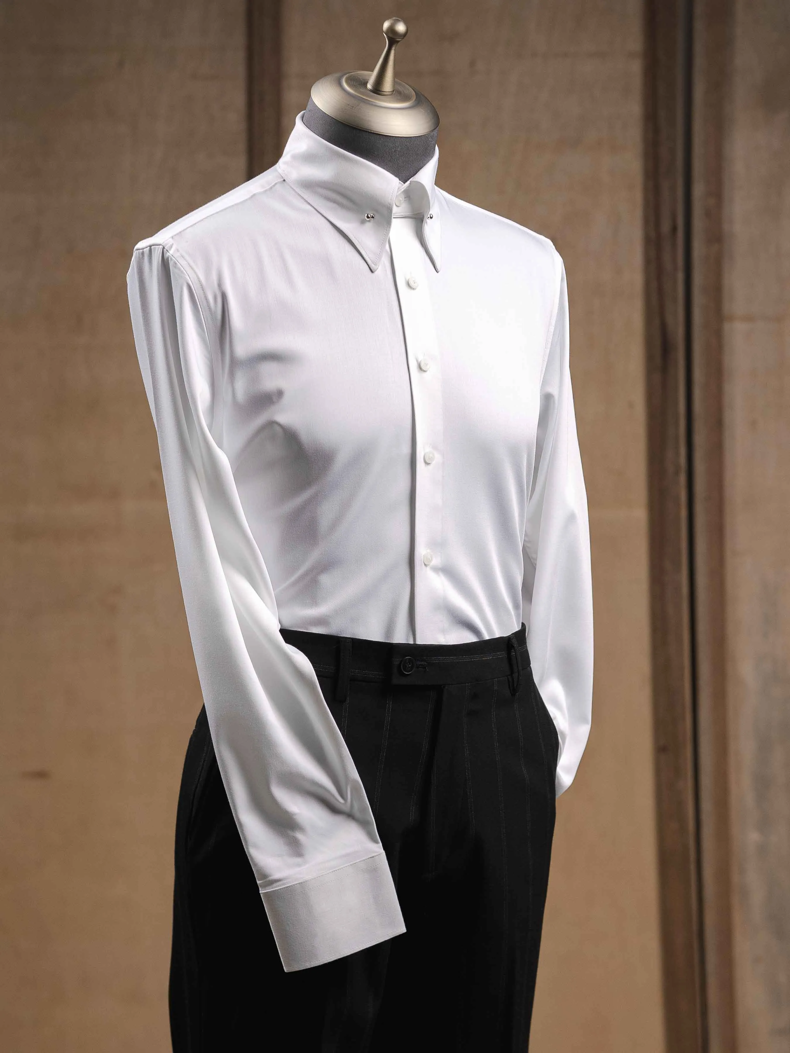 Formal Shirt - White Pinned-Collar