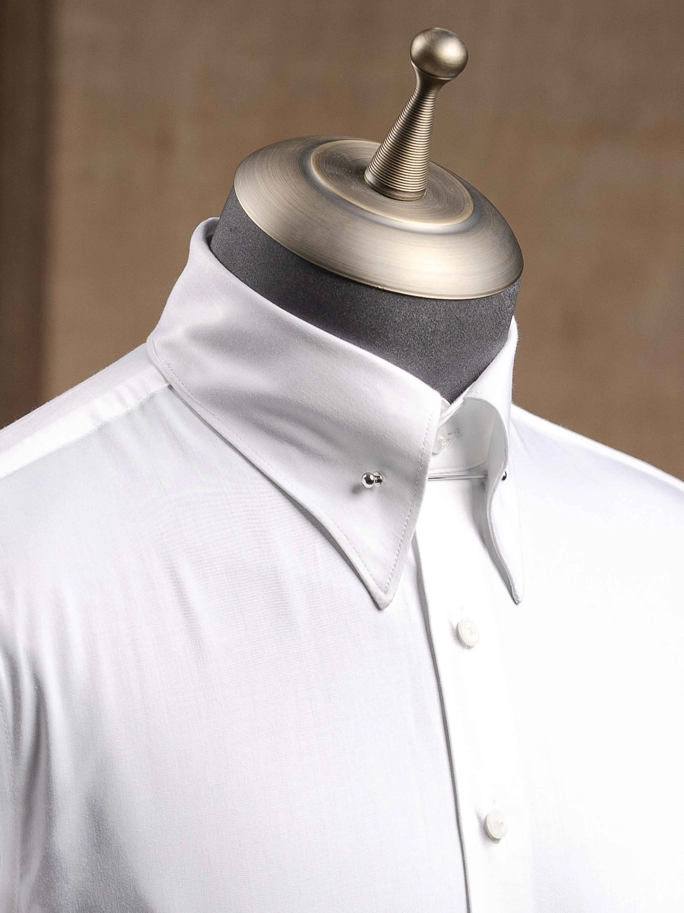 Formal Shirt - White Pinned-Collar