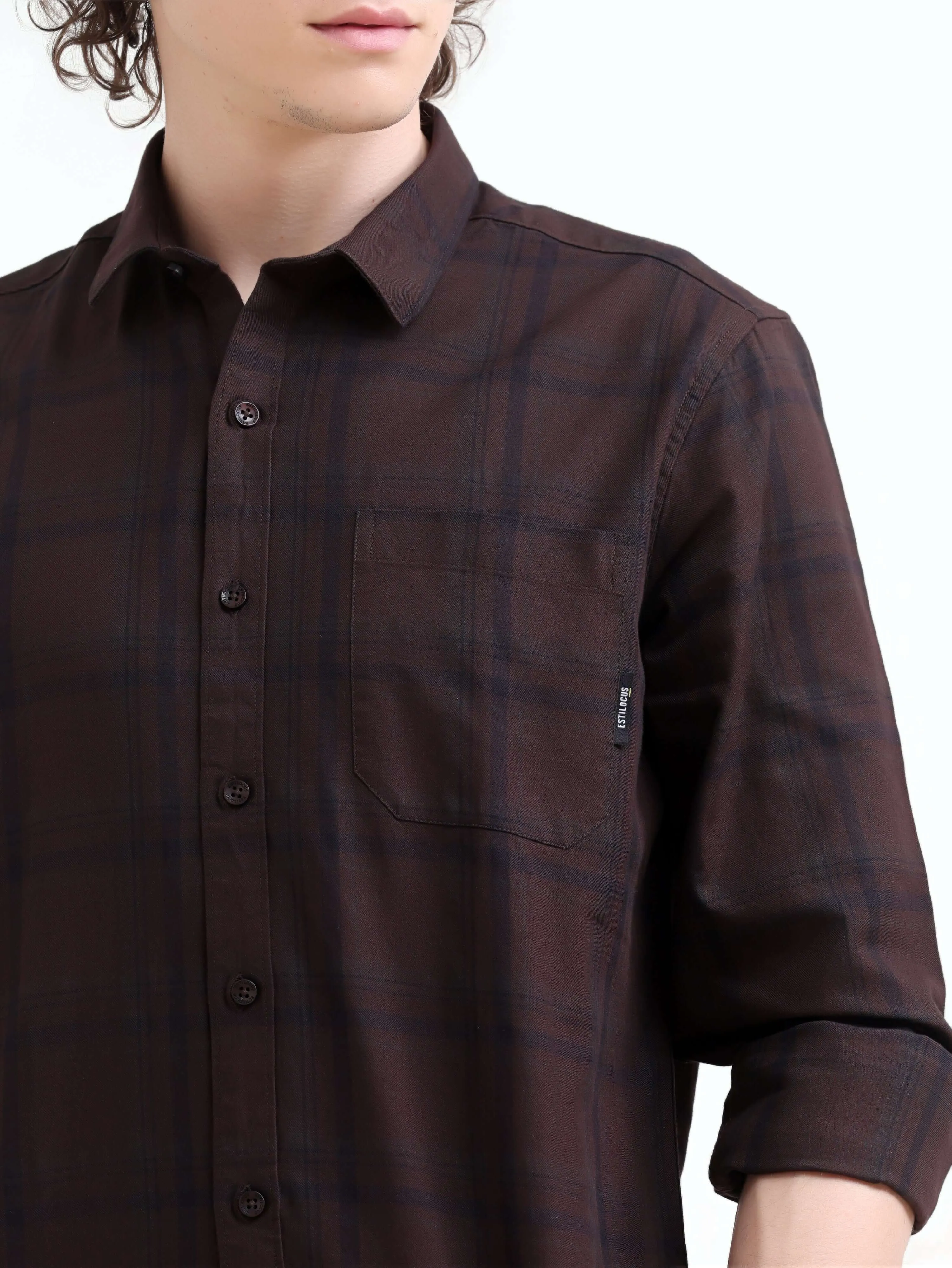 Frazey brown dupplin check shirt