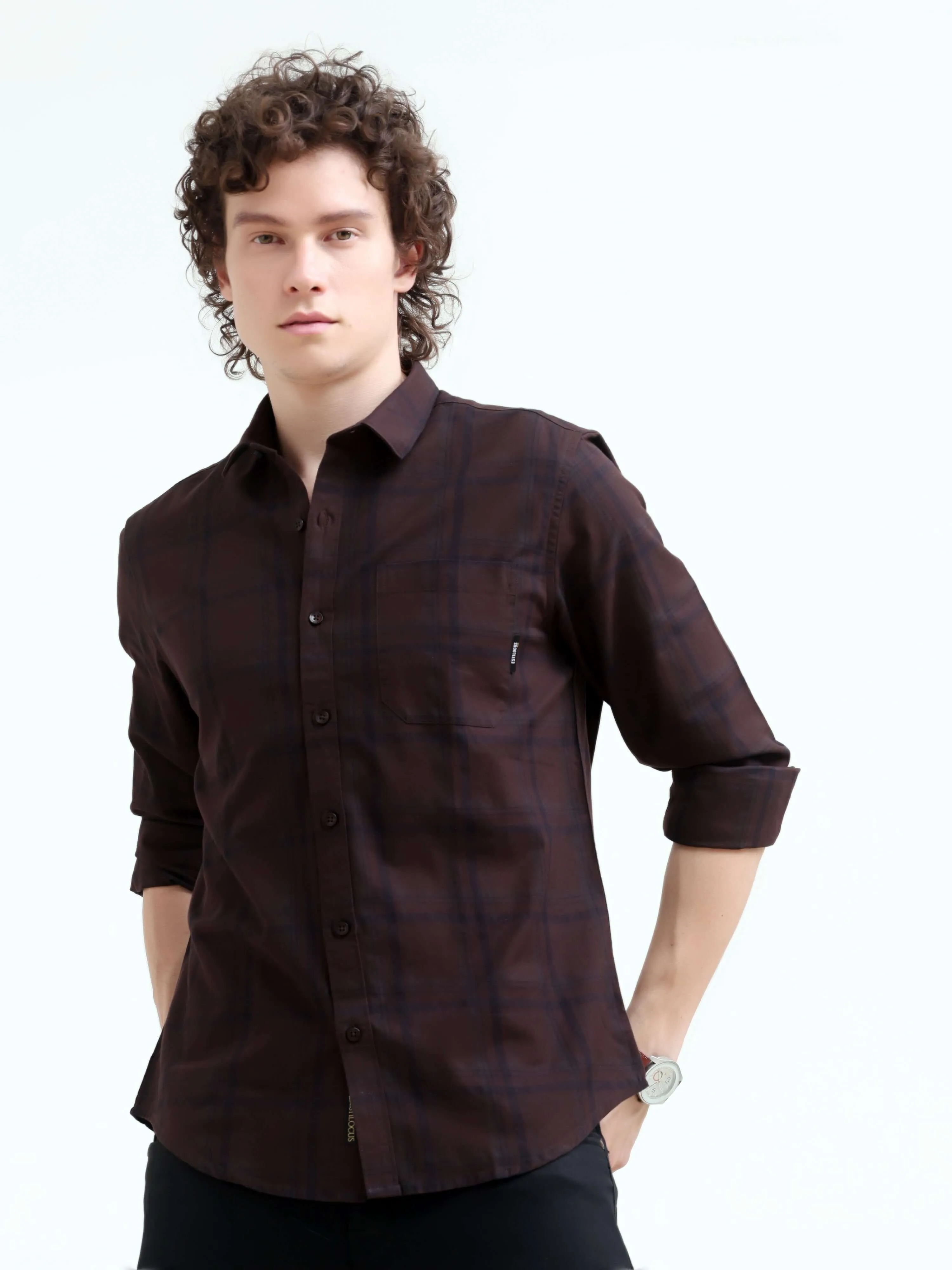 Frazey brown dupplin check shirt