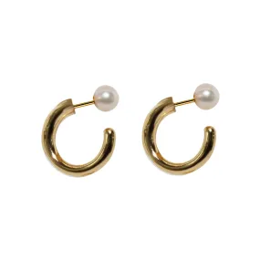 Gilded Arc Pearl Earrings