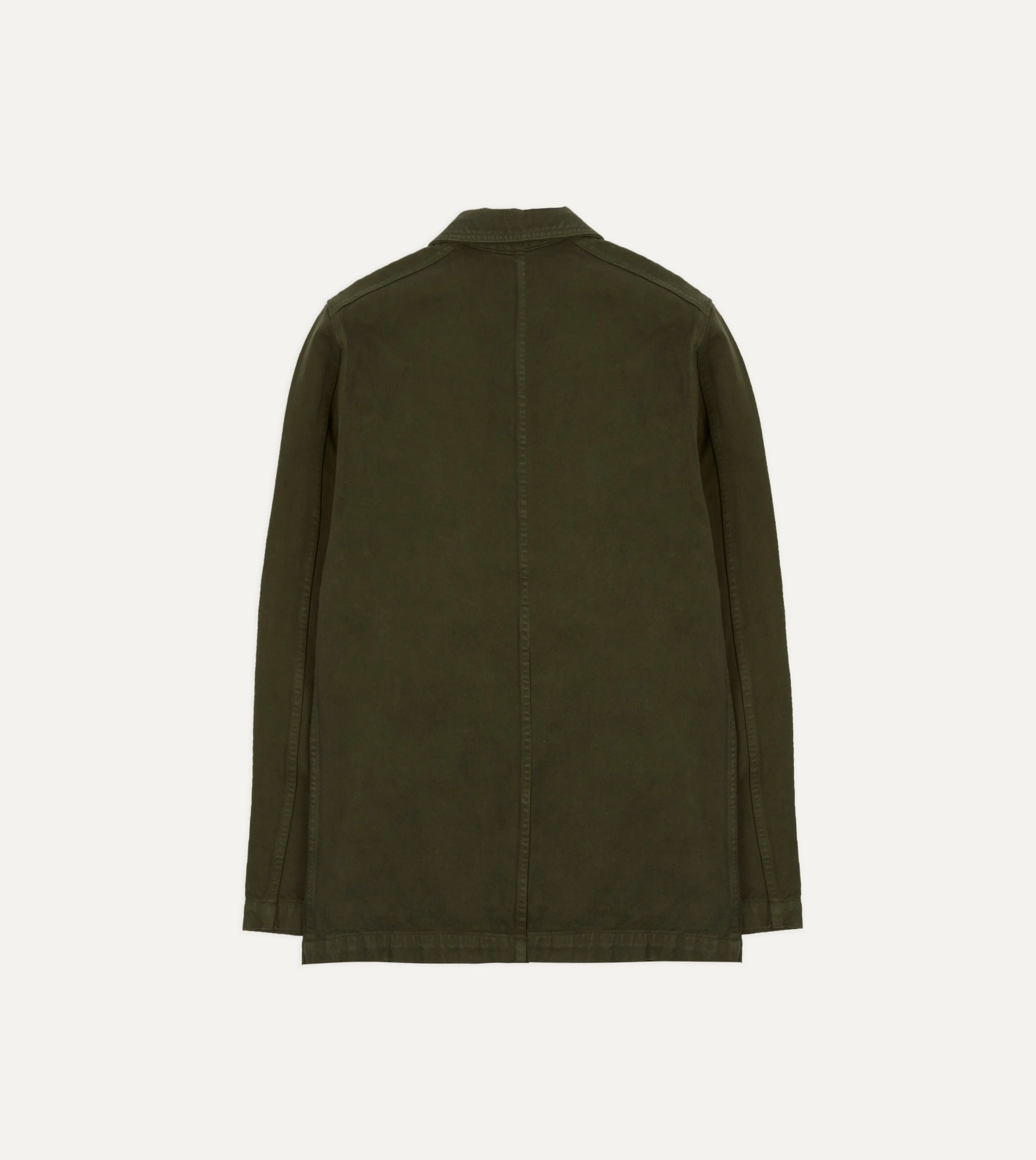 Green Heavy Twill Cotton Five-Pocket Chore Jacket