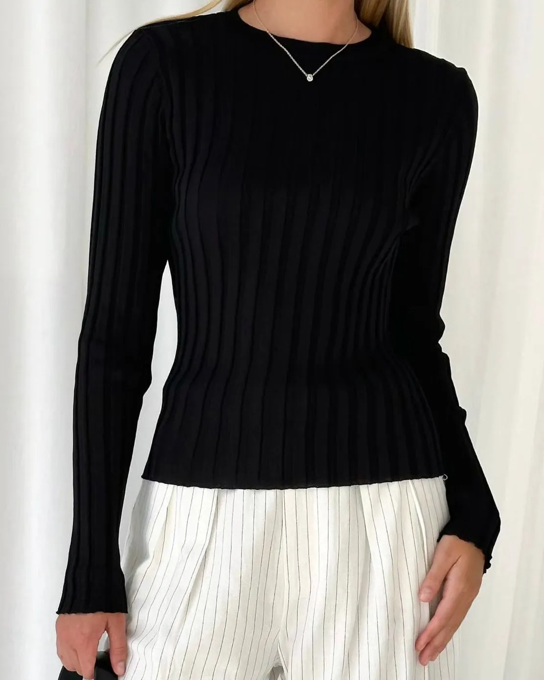 Hall Knit Top Black