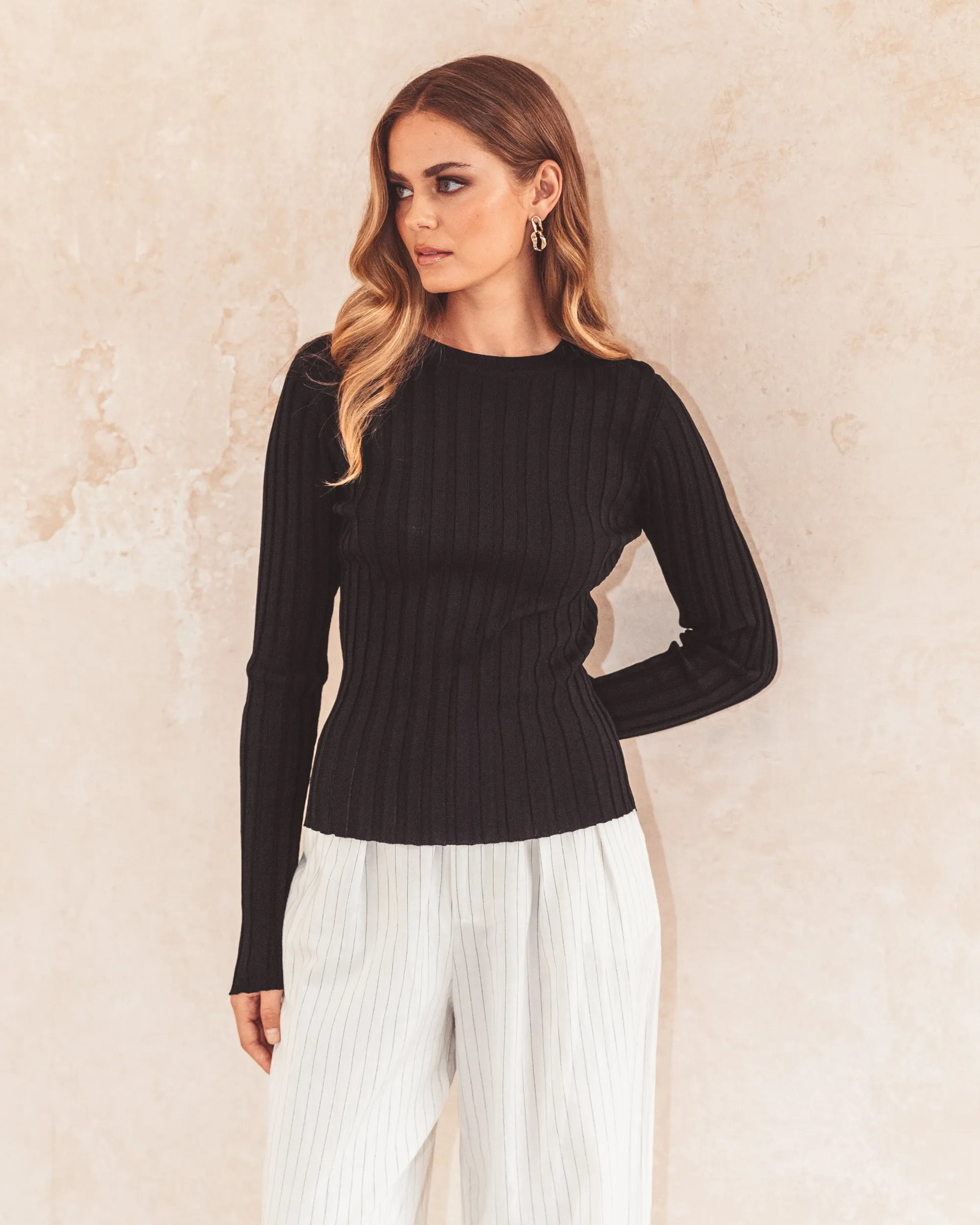 Hall Knit Top Black