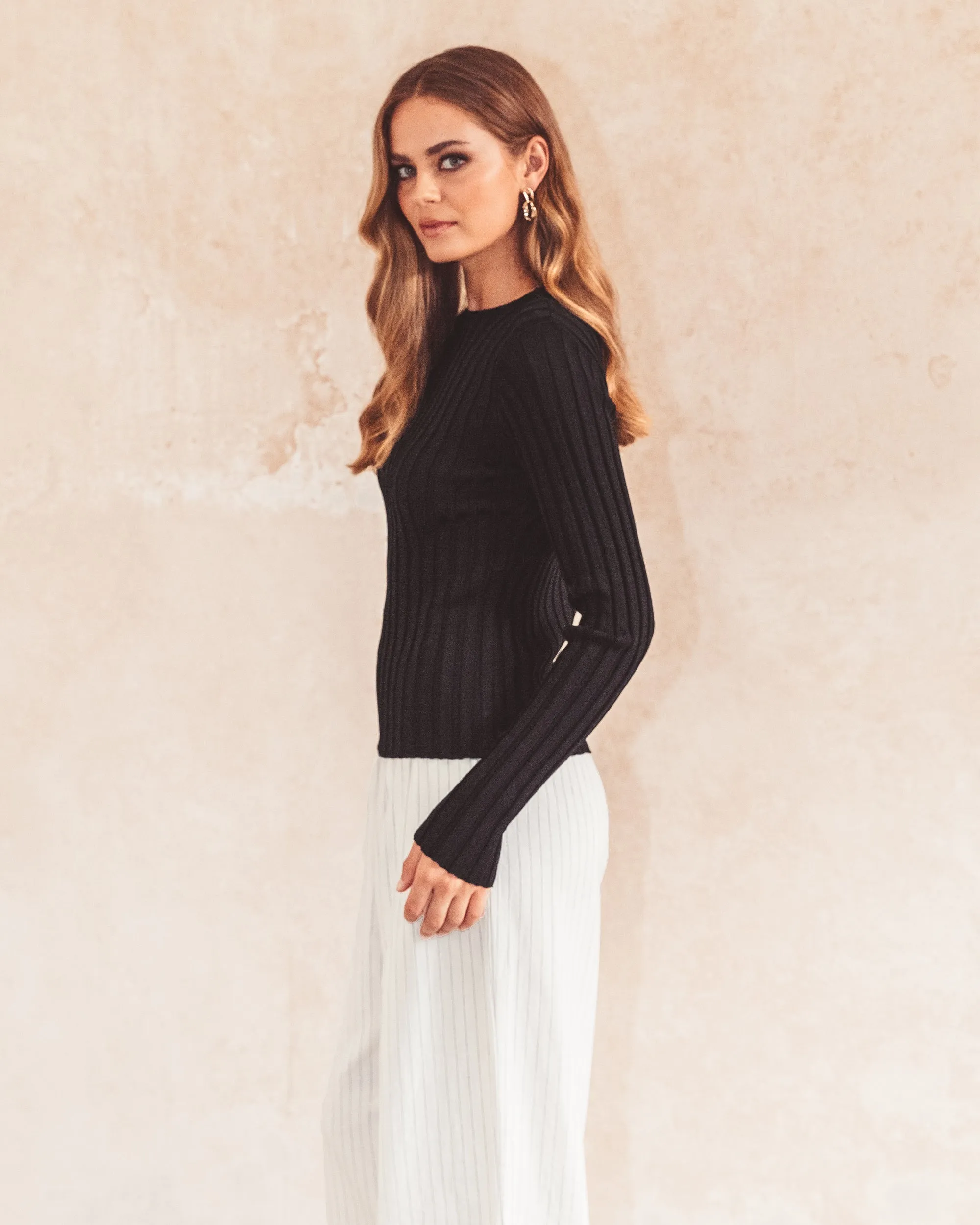 Hall Knit Top Black