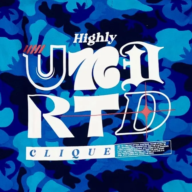 HIGHLY UNDRTD Highly U Camo Graphic Sweatshirt - Camo Blue