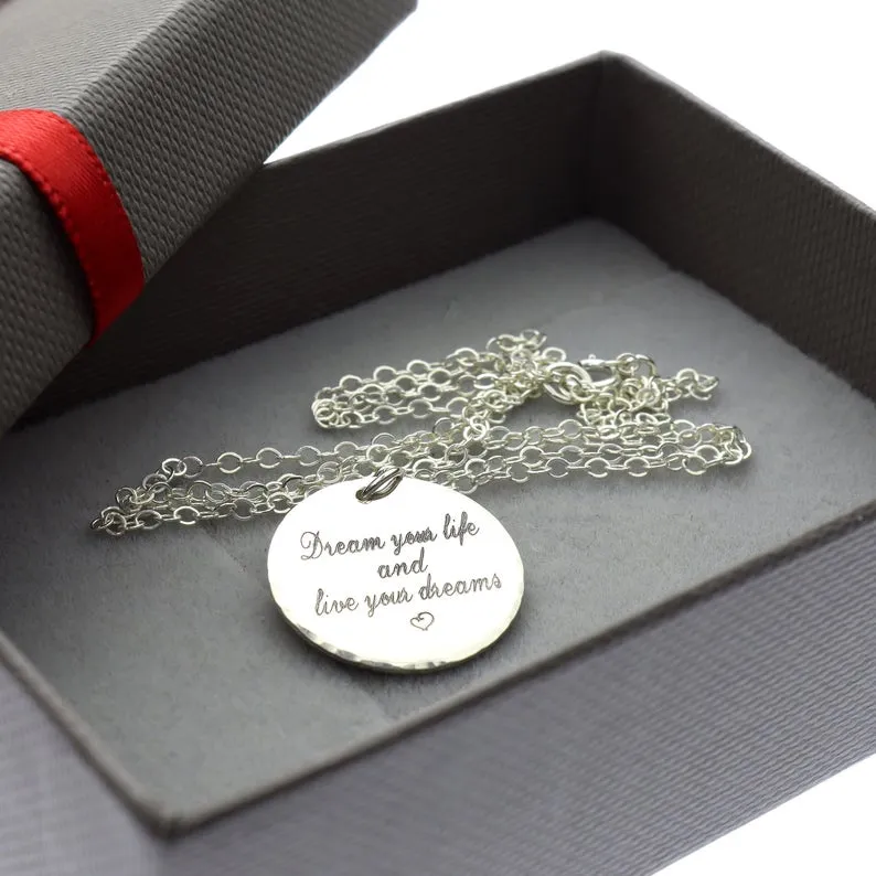 Inspirational Quote Pendant Necklace