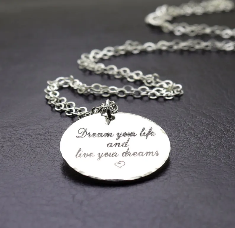 Inspirational Quote Pendant Necklace