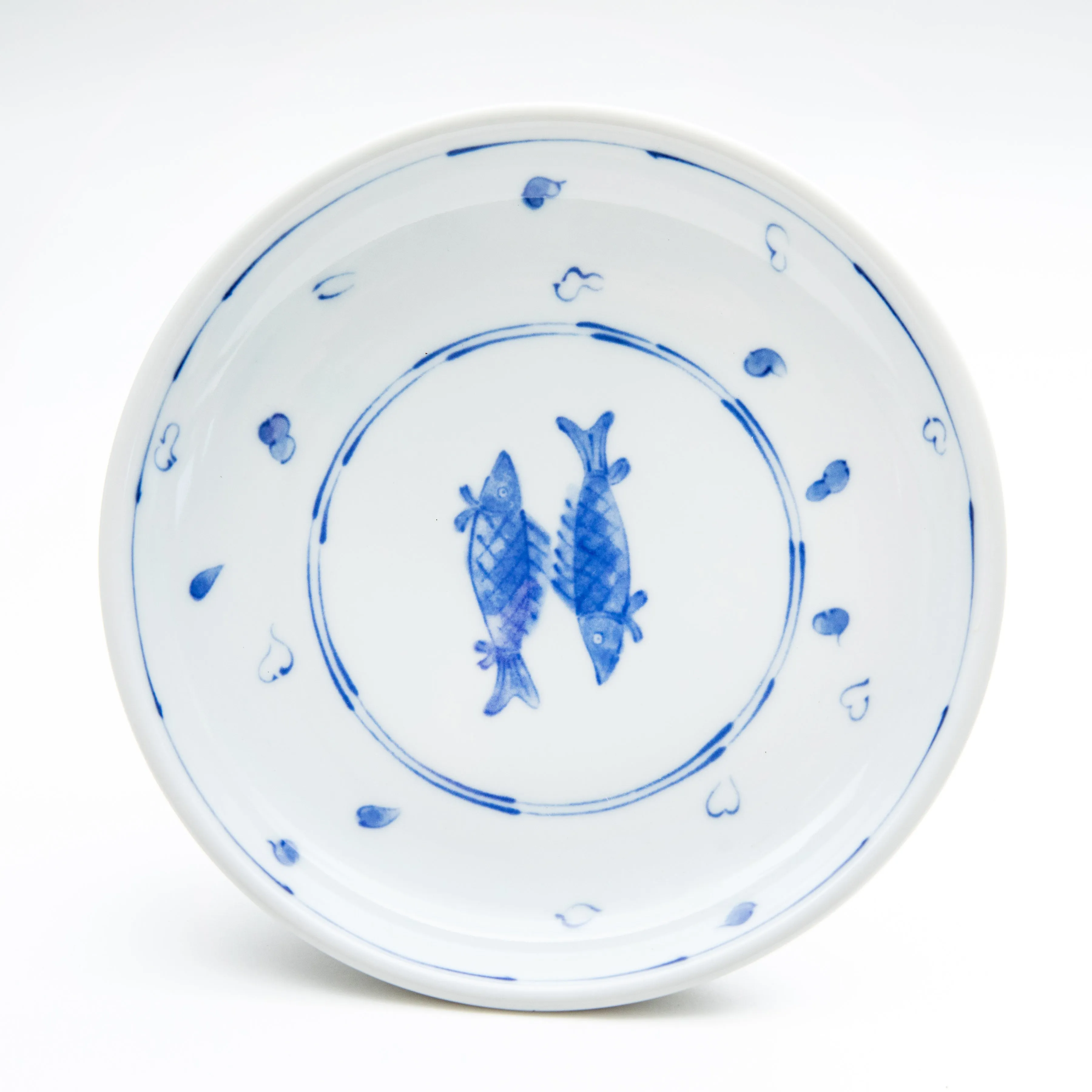 Japanese Ceramic Porcelain Two Fish Plate