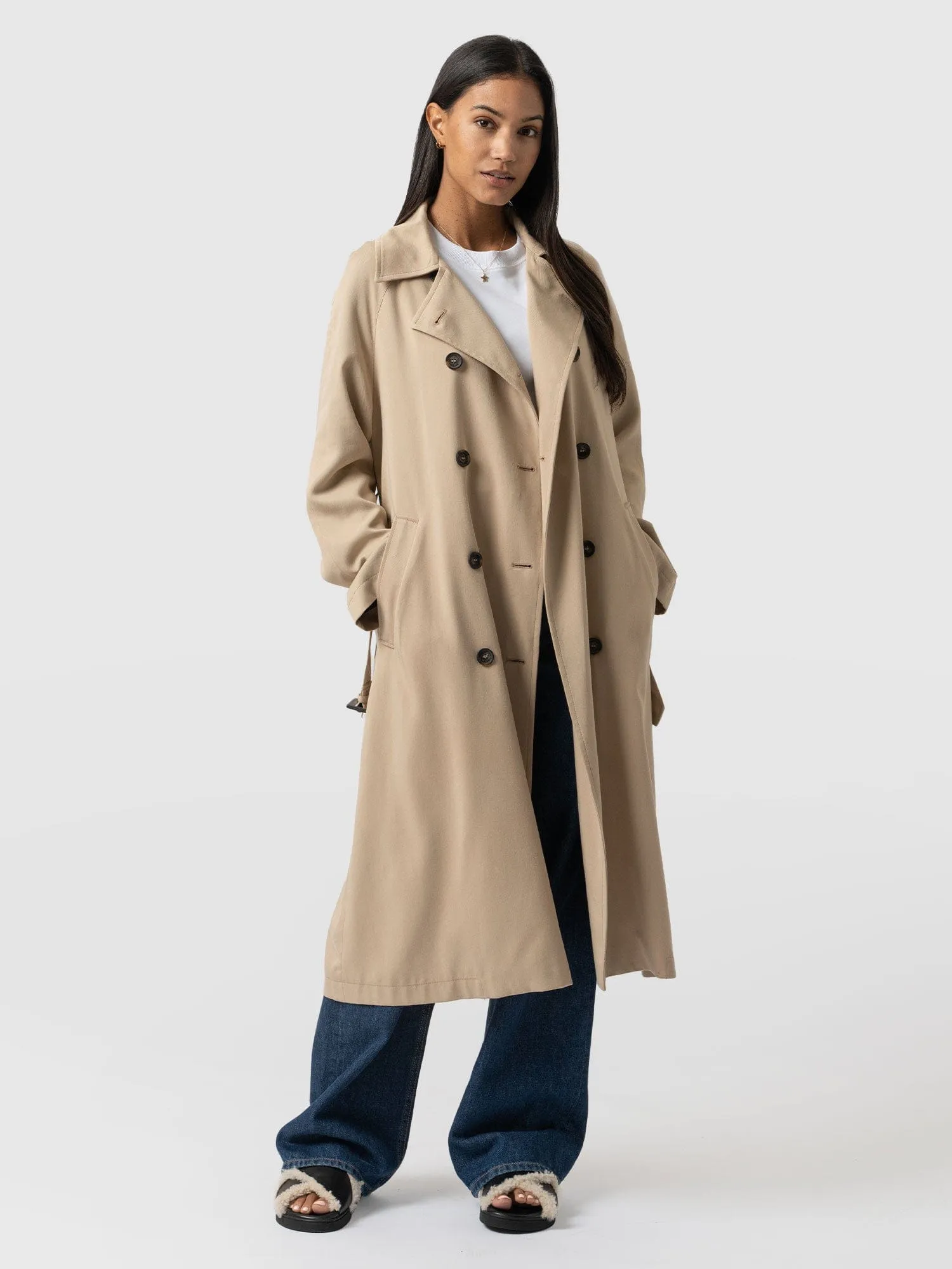 Marion Double Breasted Trench - Beige