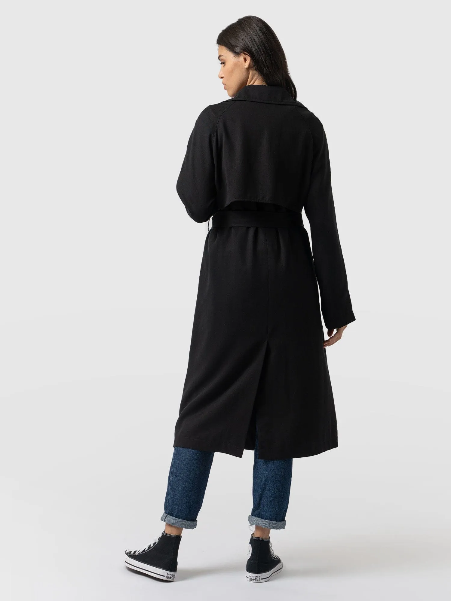 Marion Double Breasted Trench - Black